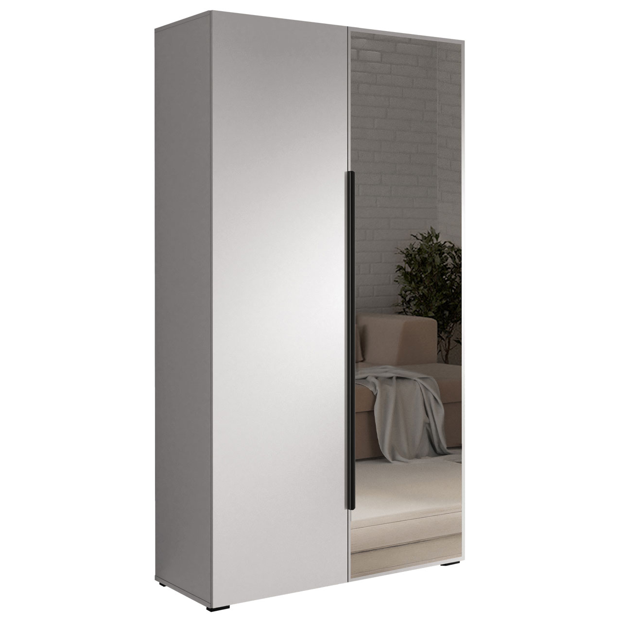 Szafa z lustrem CABO 1L 100 biała - obrazek 4