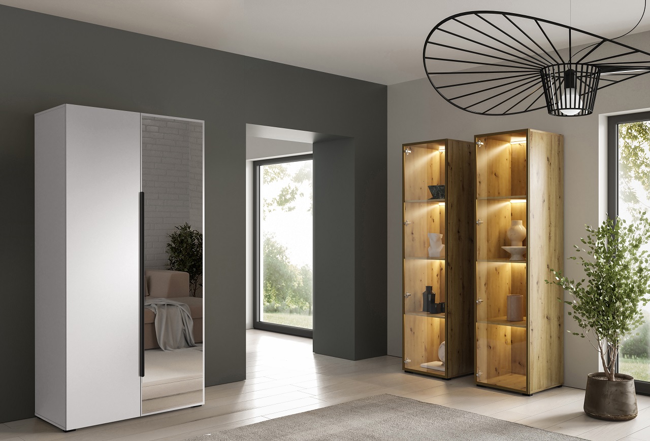 Szafa z lustrem CABO 1L 100 biała - obrazek 6