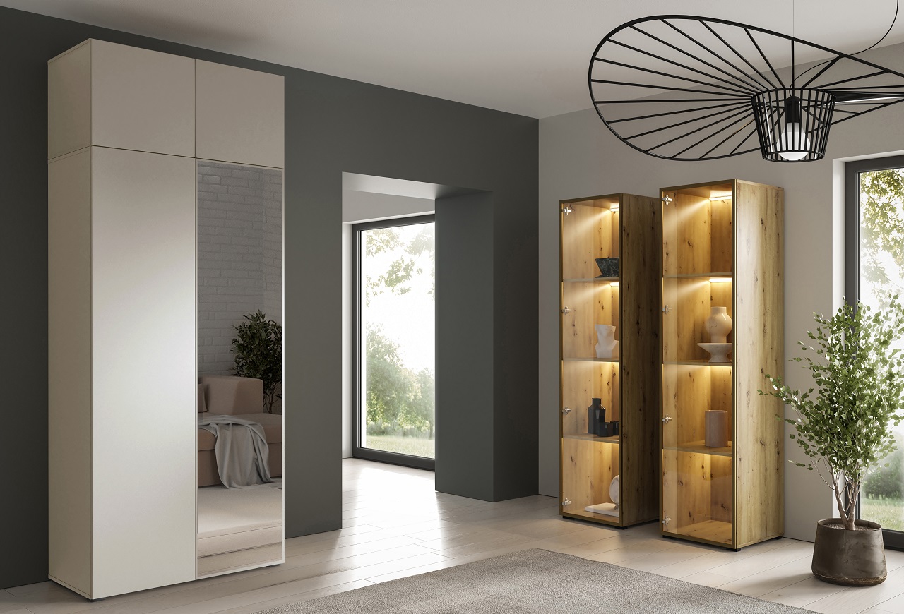 Szafa z lustrem CABO 1L 100 kaszmir - obrazek 4