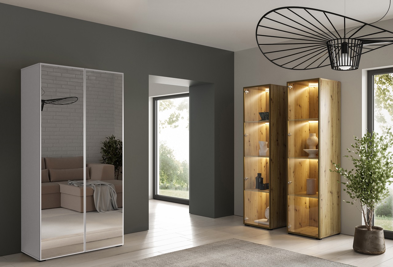 Szafa z lustrem CABO 2L 100 biała - obrazek 4