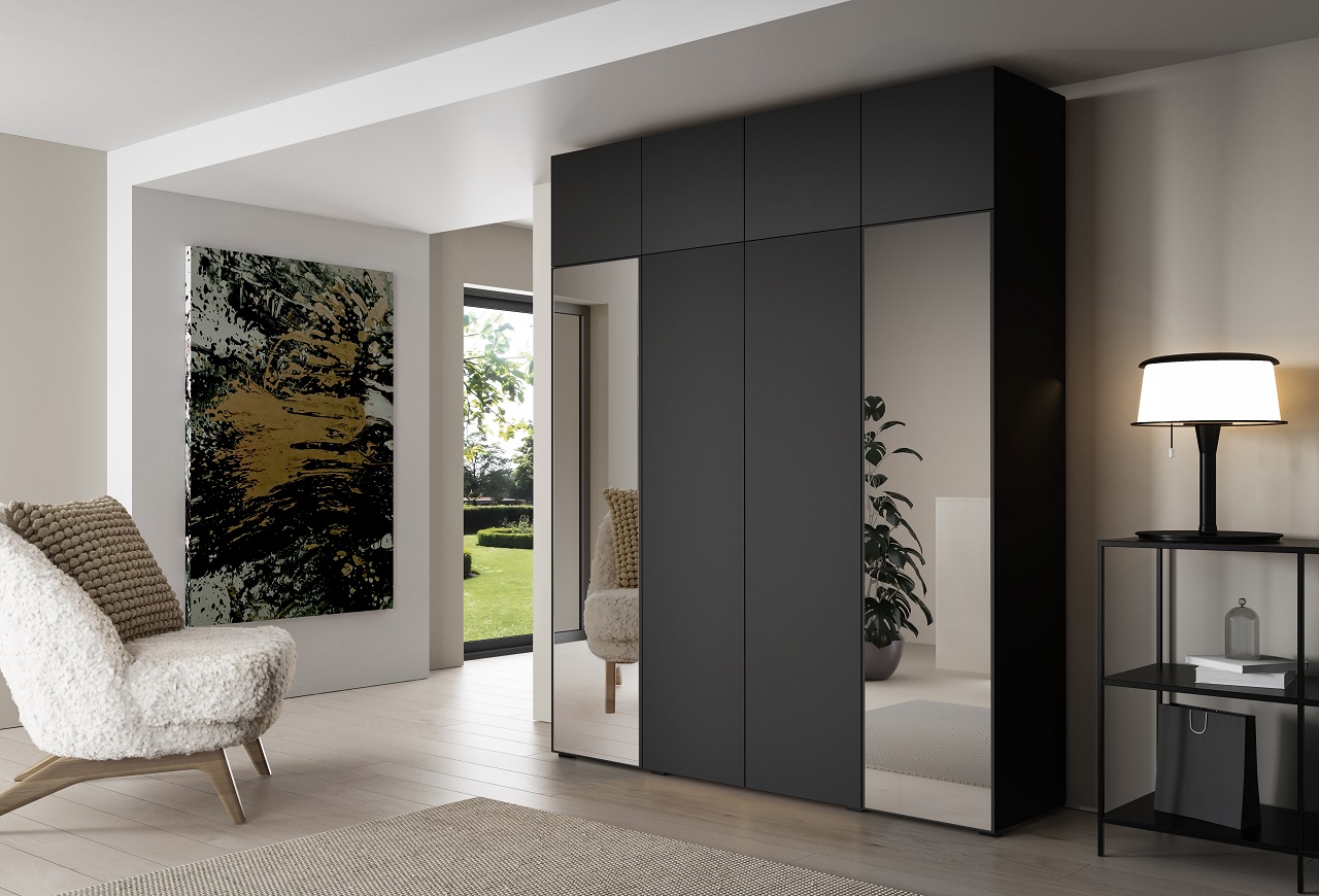 Szafa z lustrem CABO 2L 200 czarna - obrazek 6