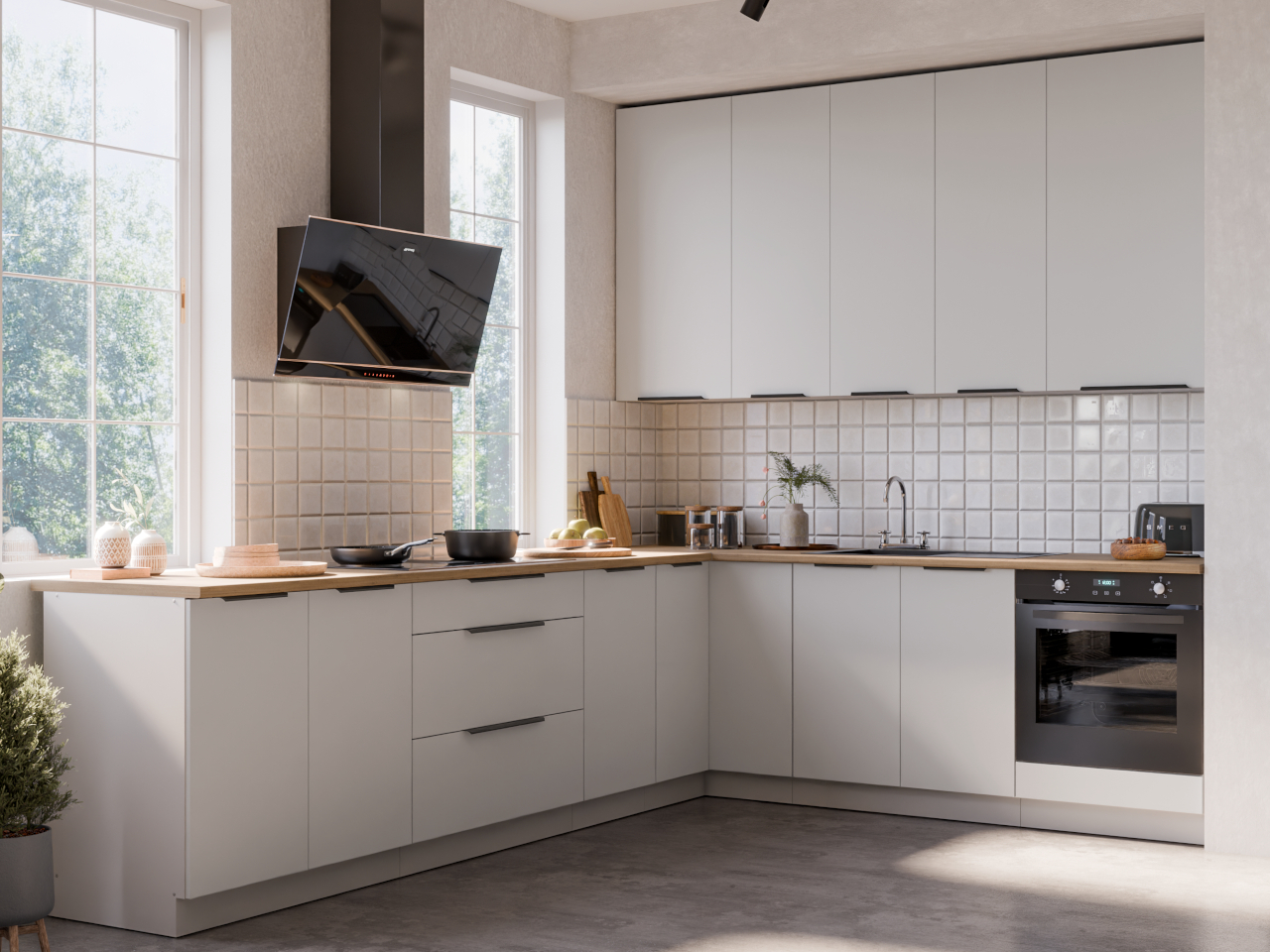 Szafka górna 45 ERIS 38 biały / biały mat - obrazek 5