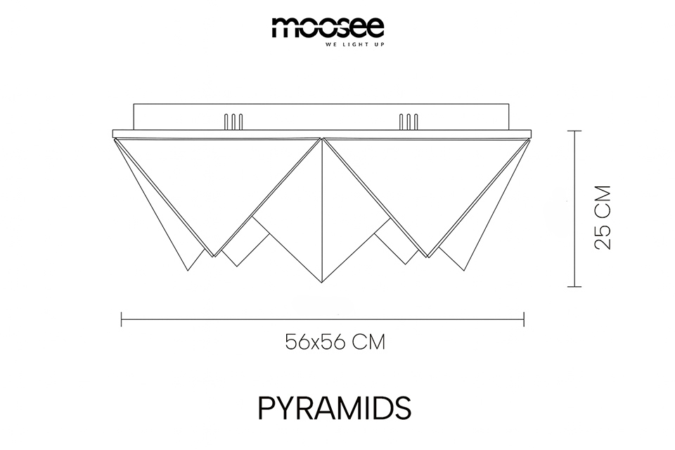 MOOSEE lampa sufitowa / plafon PYRAMIDS złota - obrazek 8