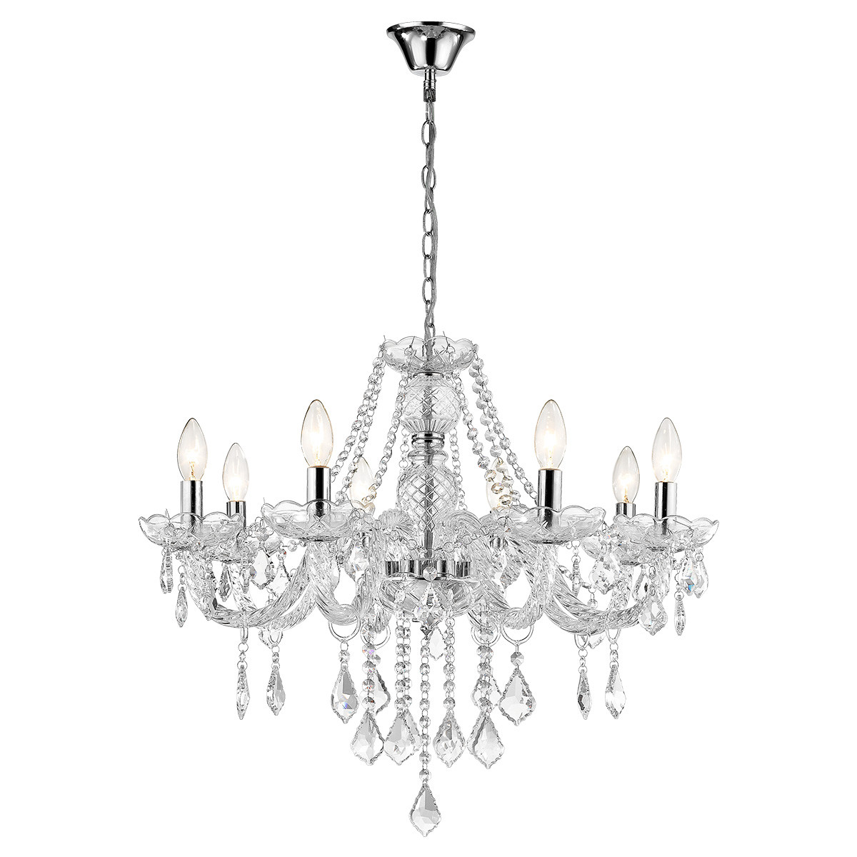 Lampa wisząca Cristallo srebrna 8xE14 - obrazek 5