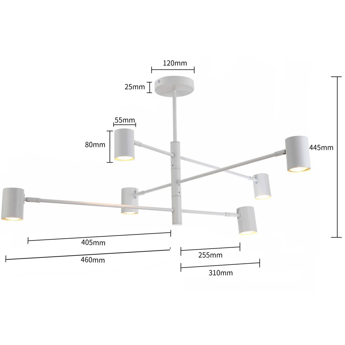 Lampa wisząca Snow 6 biała 6xGU10 - obrazek 11