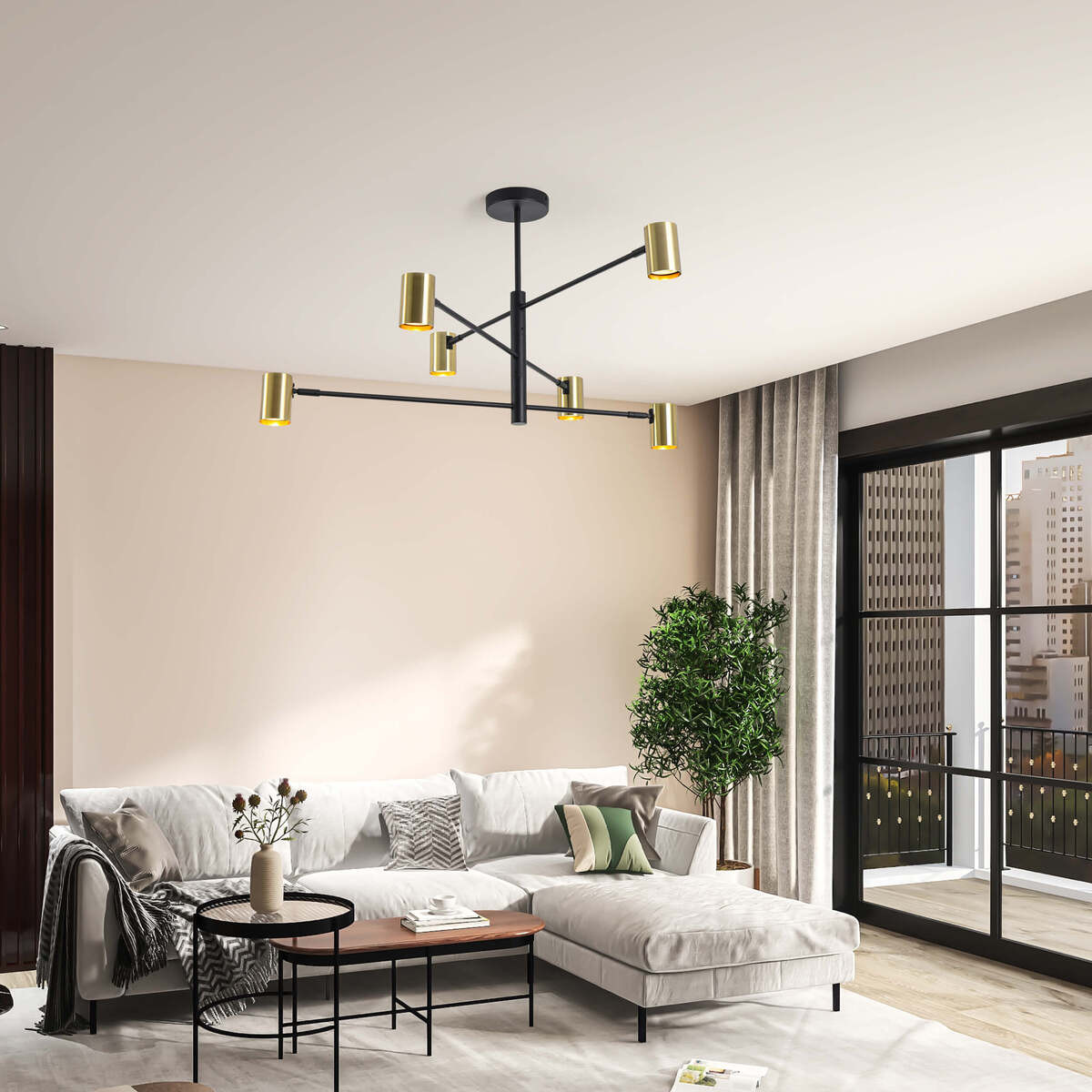 Lampa wisząca Snow 6 złota 6xGU10 - obrazek 3