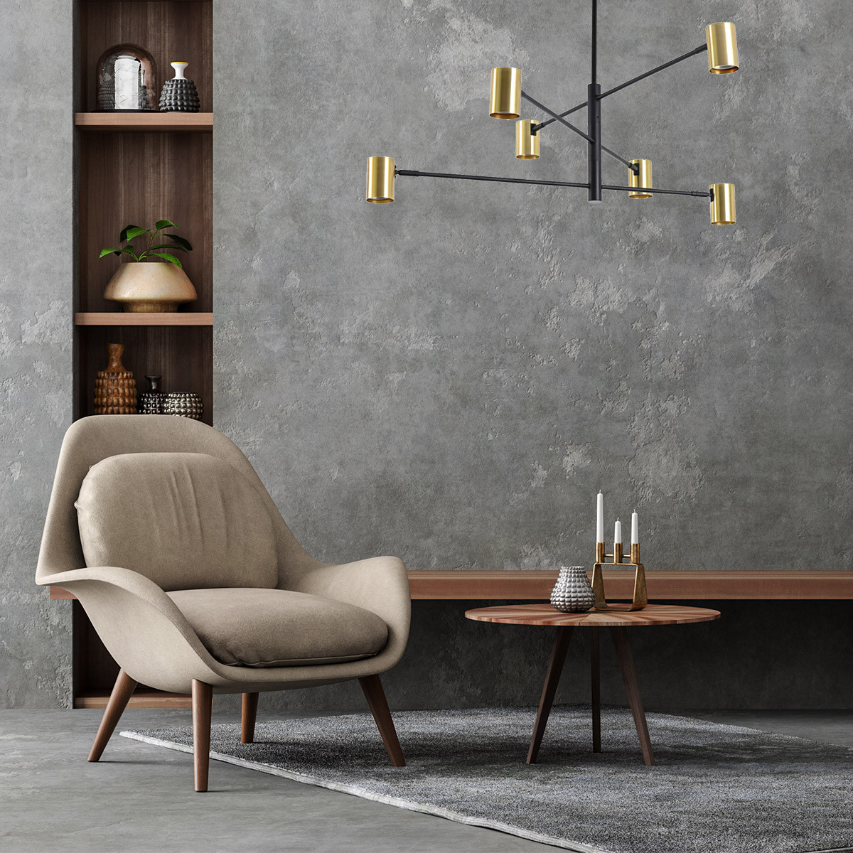 Lampa wisząca Snow 6 złota 6xGU10 - obrazek 4