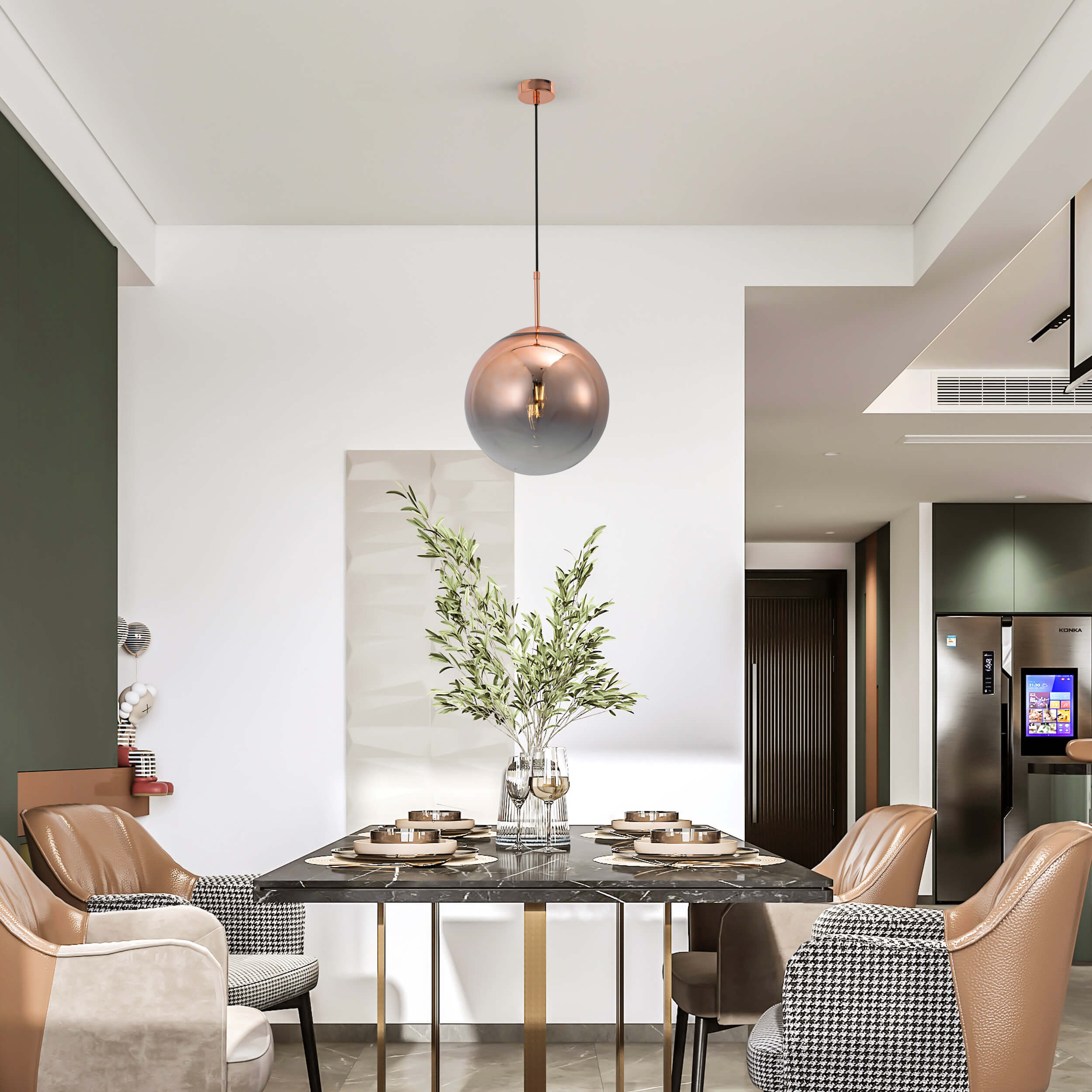 Lampa wisząca Palla miedziana 1xE14 - obrazek 3