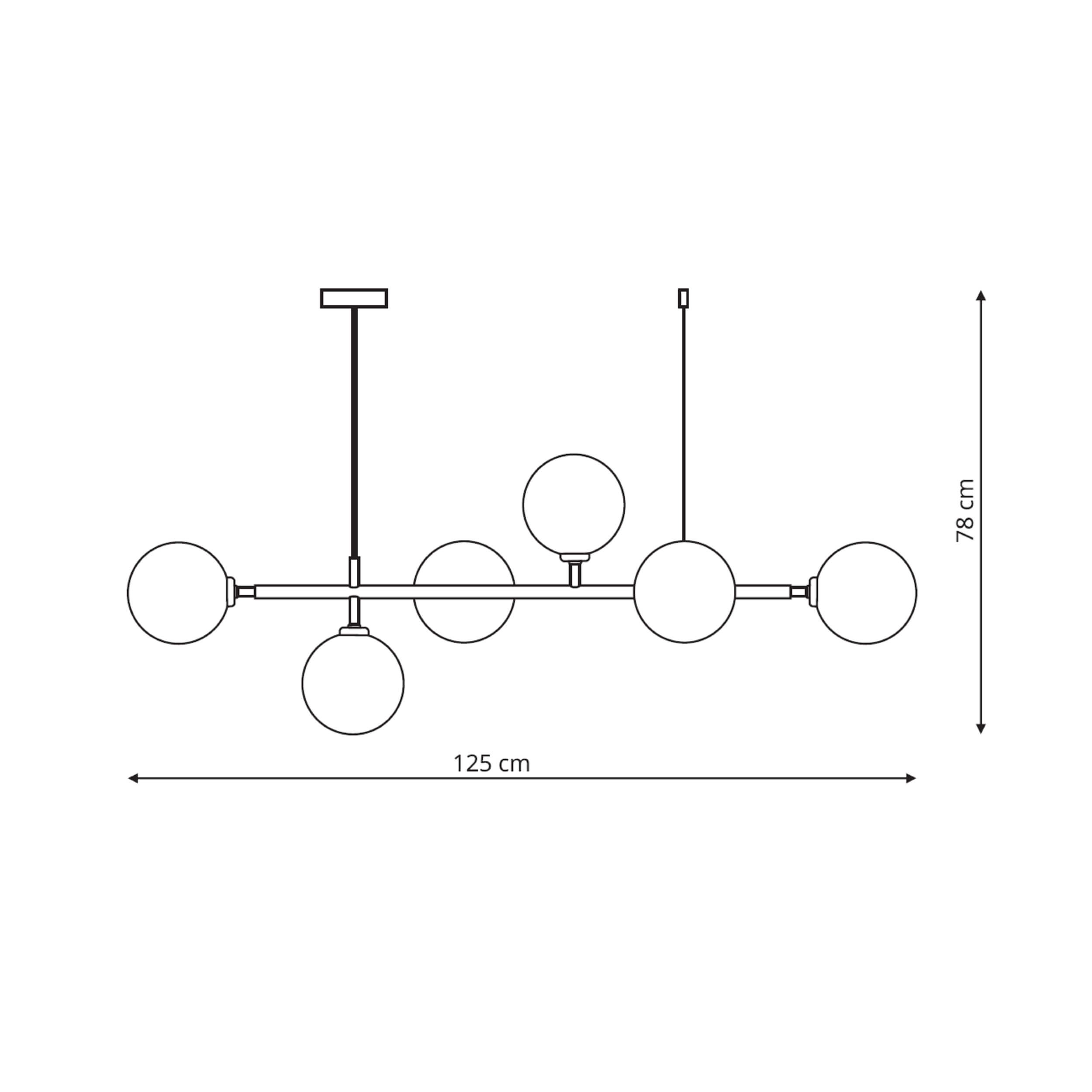 Lampa wisząca Alisa czarna 6xE14 - obrazek 4