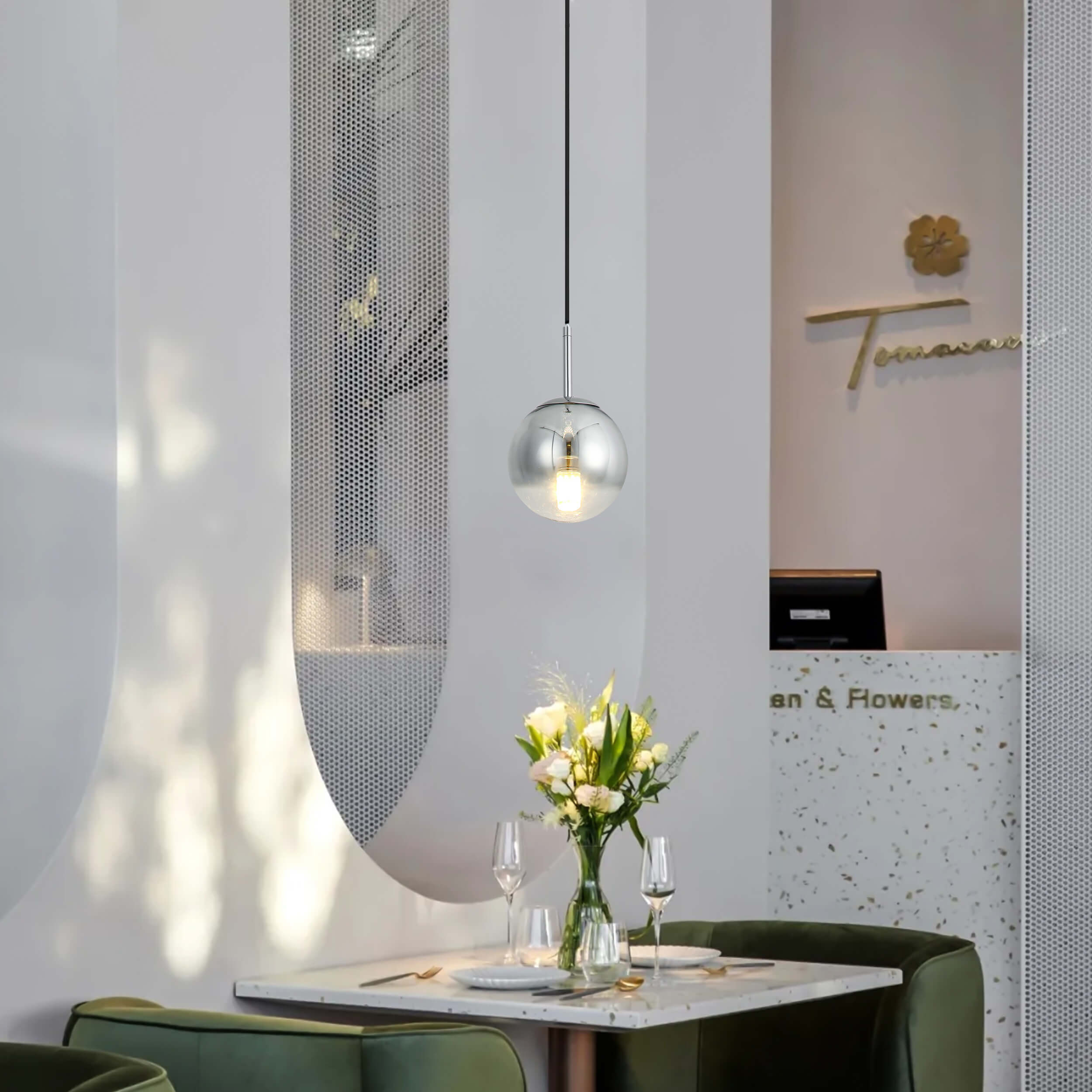 Lampa wisząca Palla chrom 1xE14 - obrazek 3