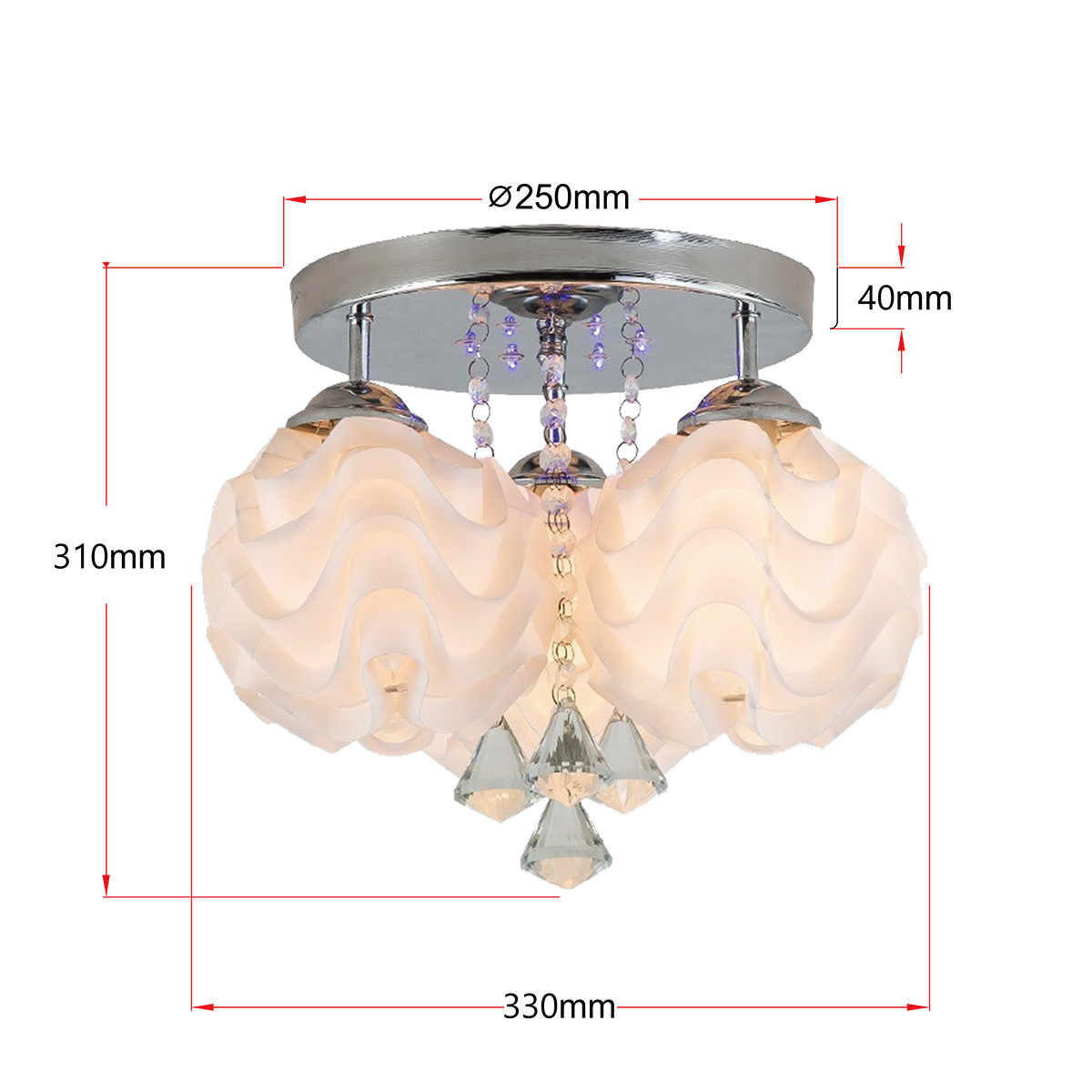 Ozdobny plafon Sada srebrny 3xE14 plus LED - obrazek 9