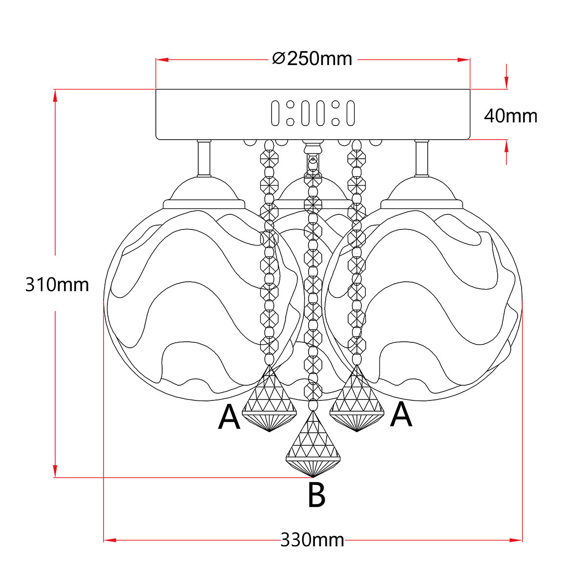 Ozdobny plafon Sada srebrny 3xE14 plus LED - obrazek 10