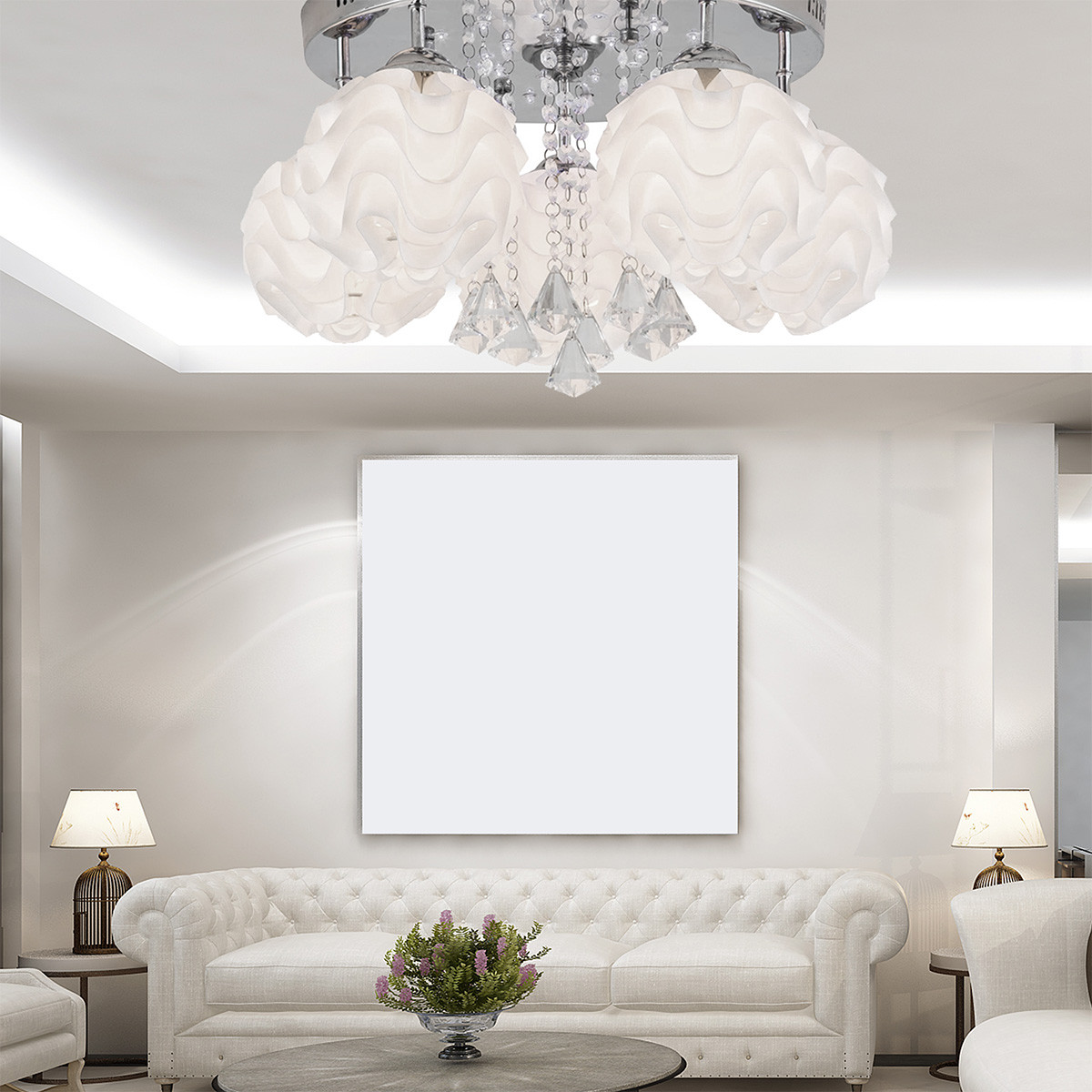 Ozdobny plafon Sada srebrny 5xE14 plus LED - obrazek 3