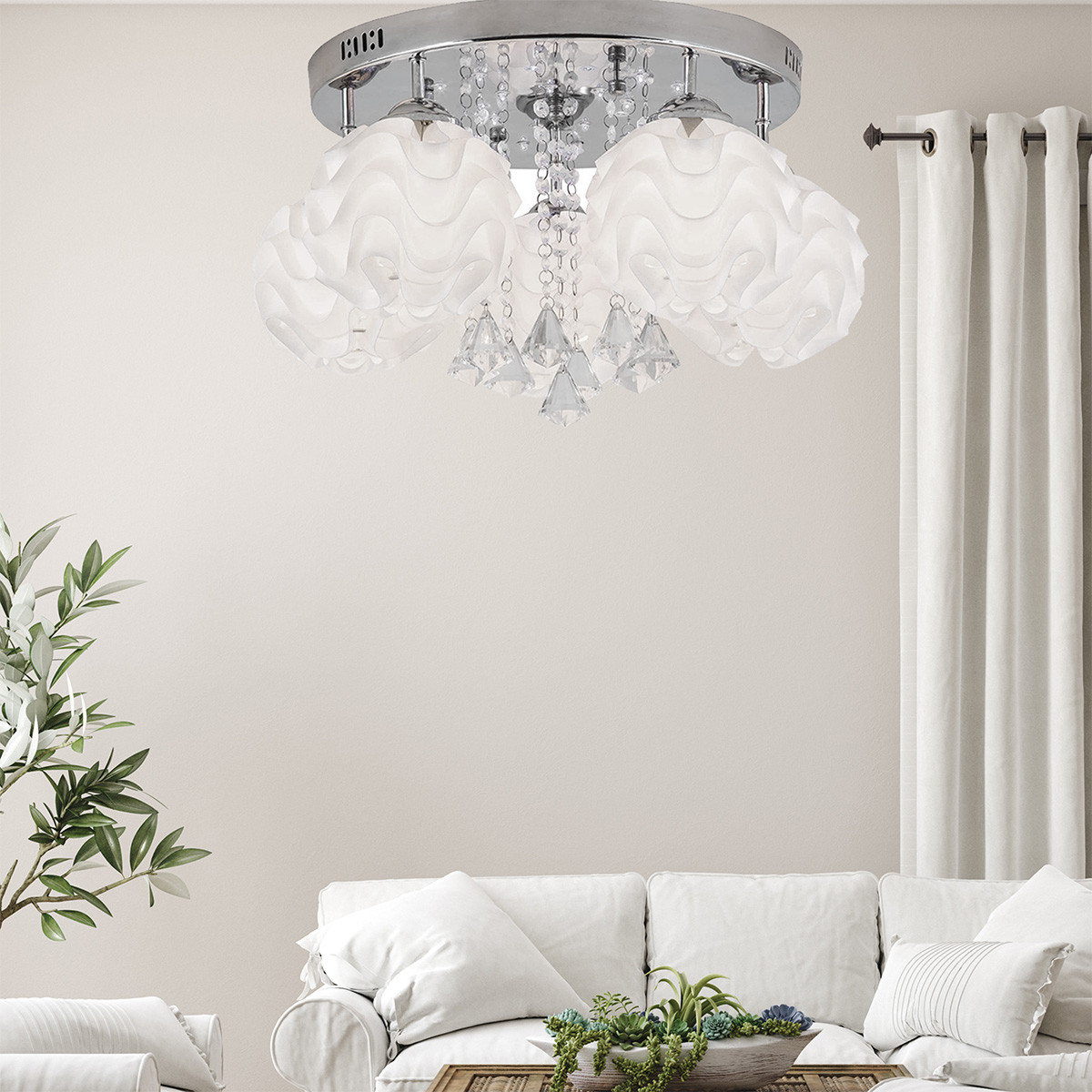 Ozdobny plafon Sada srebrny 5xE14 plus LED - obrazek 4