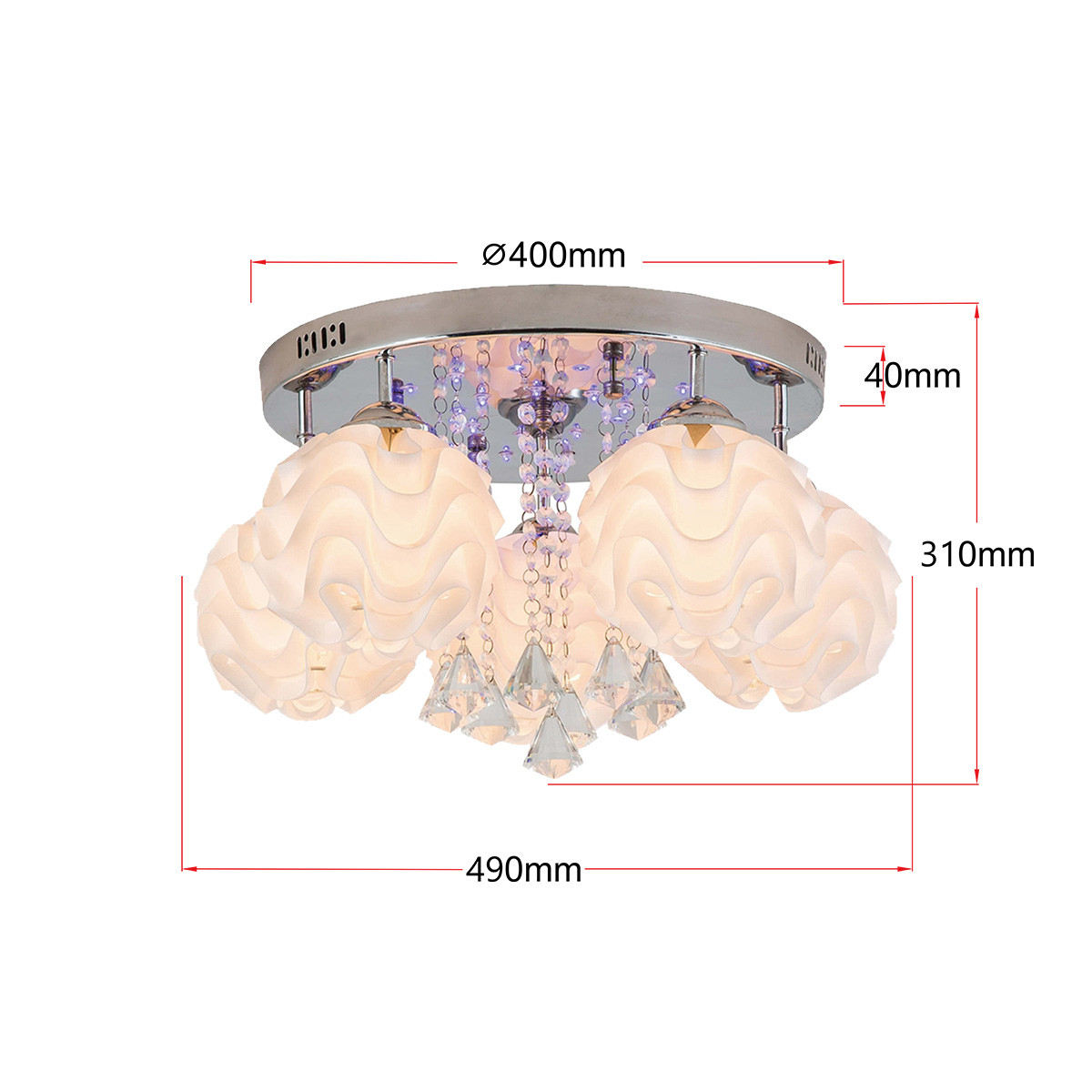 Ozdobny plafon Sada srebrny 5xE14 plus LED - obrazek 10