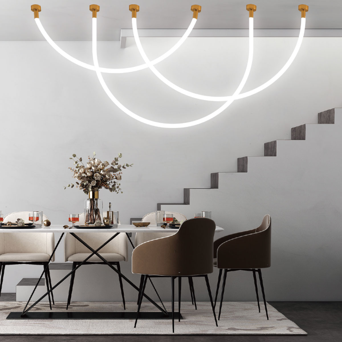 Lampa wisząca Rope Light 4 m biała Tuya Smart LED CCT - obrazek 4