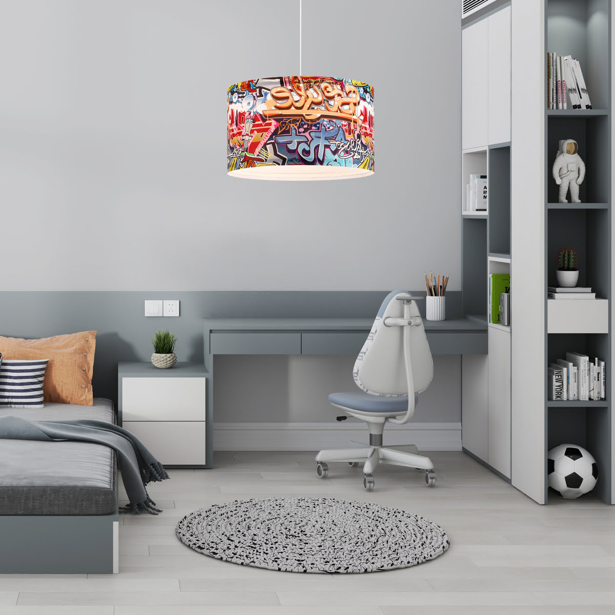 Lampa wisząca Graffiti wielokolorowa 1xE27 - obrazek 3