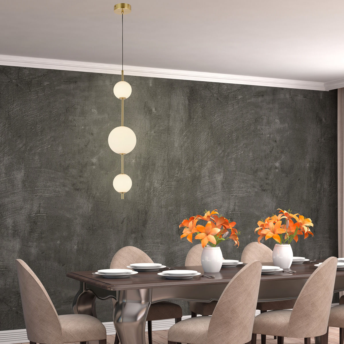 Lampa wisząca pionowa Dorado złota LED CCT - obrazek 3