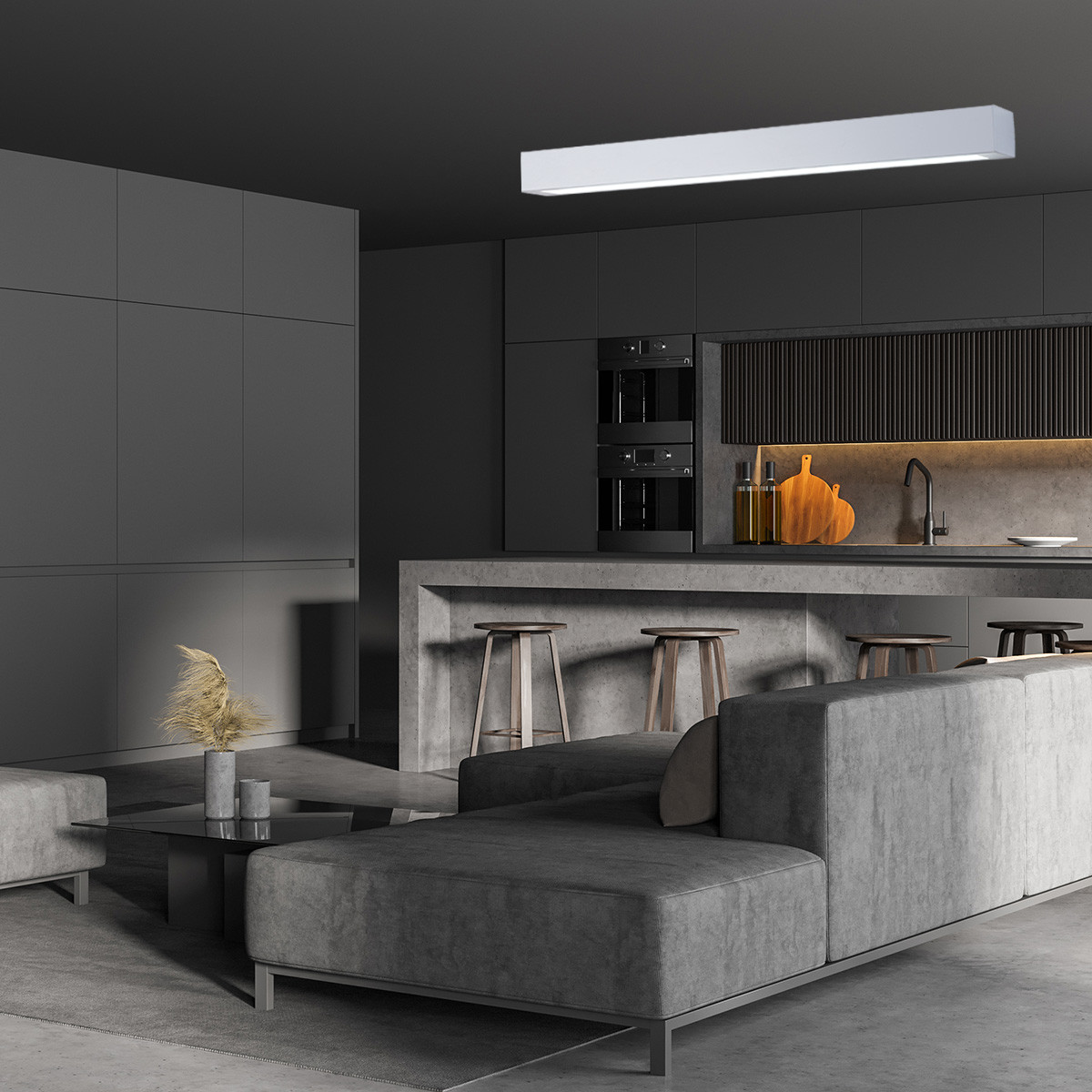 Lampa sufitowa Ibros 120 cm biała 36W IP44 LED CCT - obrazek 3