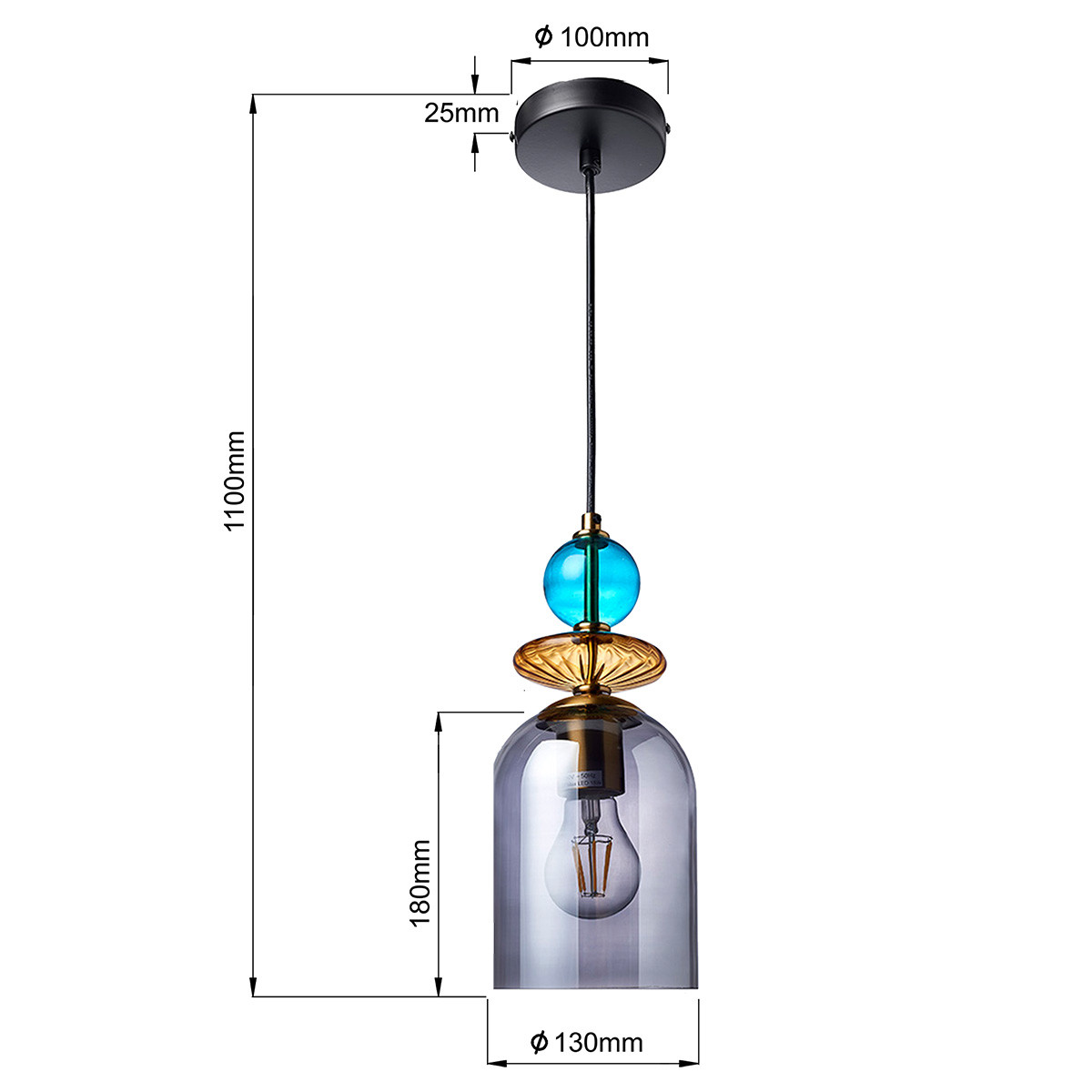 Lampa wisząca Tropea dymna 1xE27 - obrazek 9