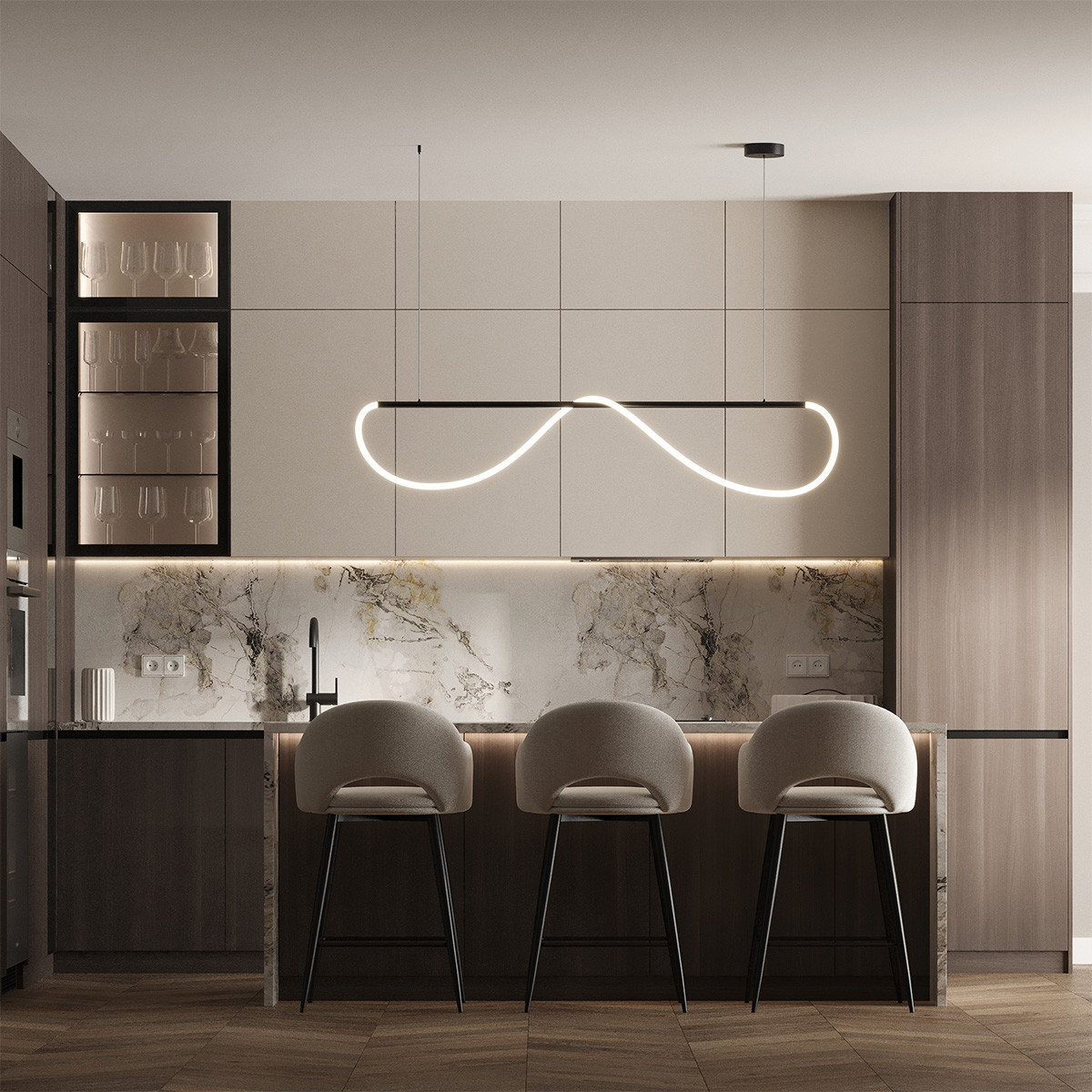 Lampa wisząca Meleca M czarna LED CCT - obrazek 3