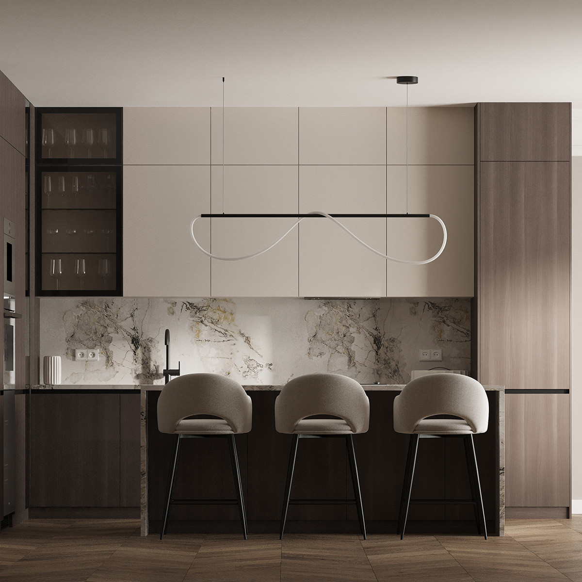 Lampa wisząca Meleca M czarna LED CCT - obrazek 4