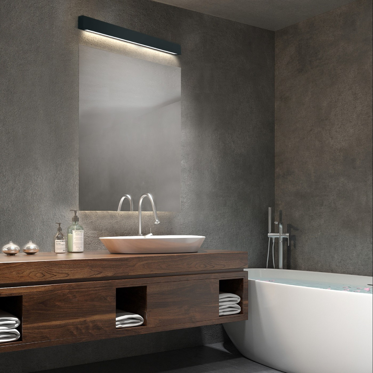 Lampa sufitowa Ibros 93 cm czarna 24W IP44 LED CCT - obrazek 3