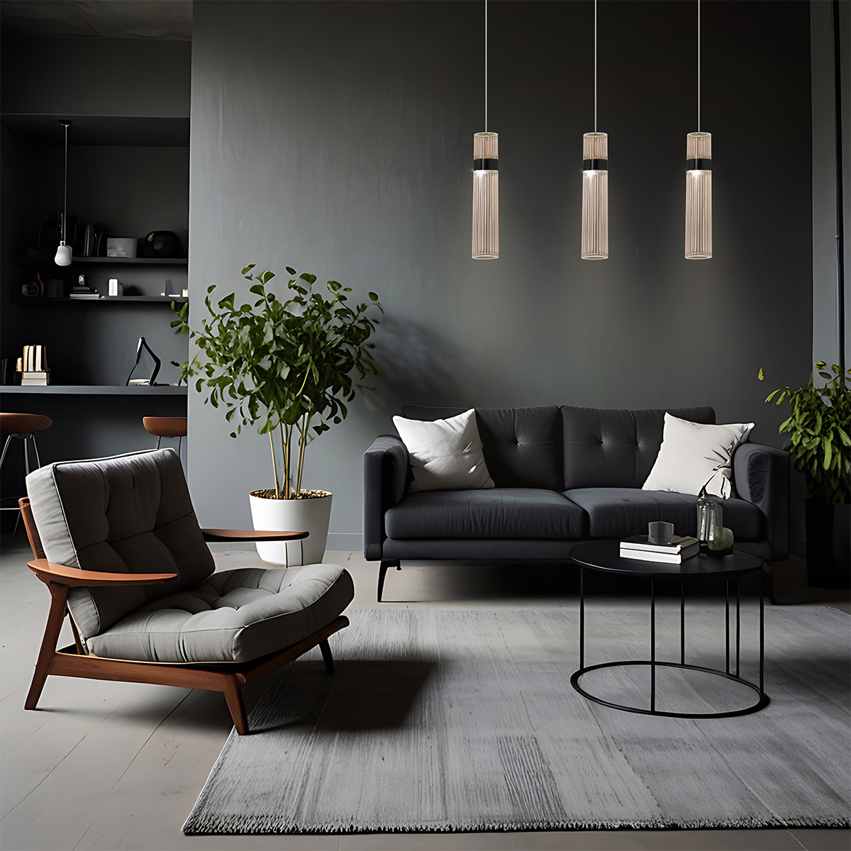 Lampa wisząca Ambiente 3 złota LED CCT - obrazek 4