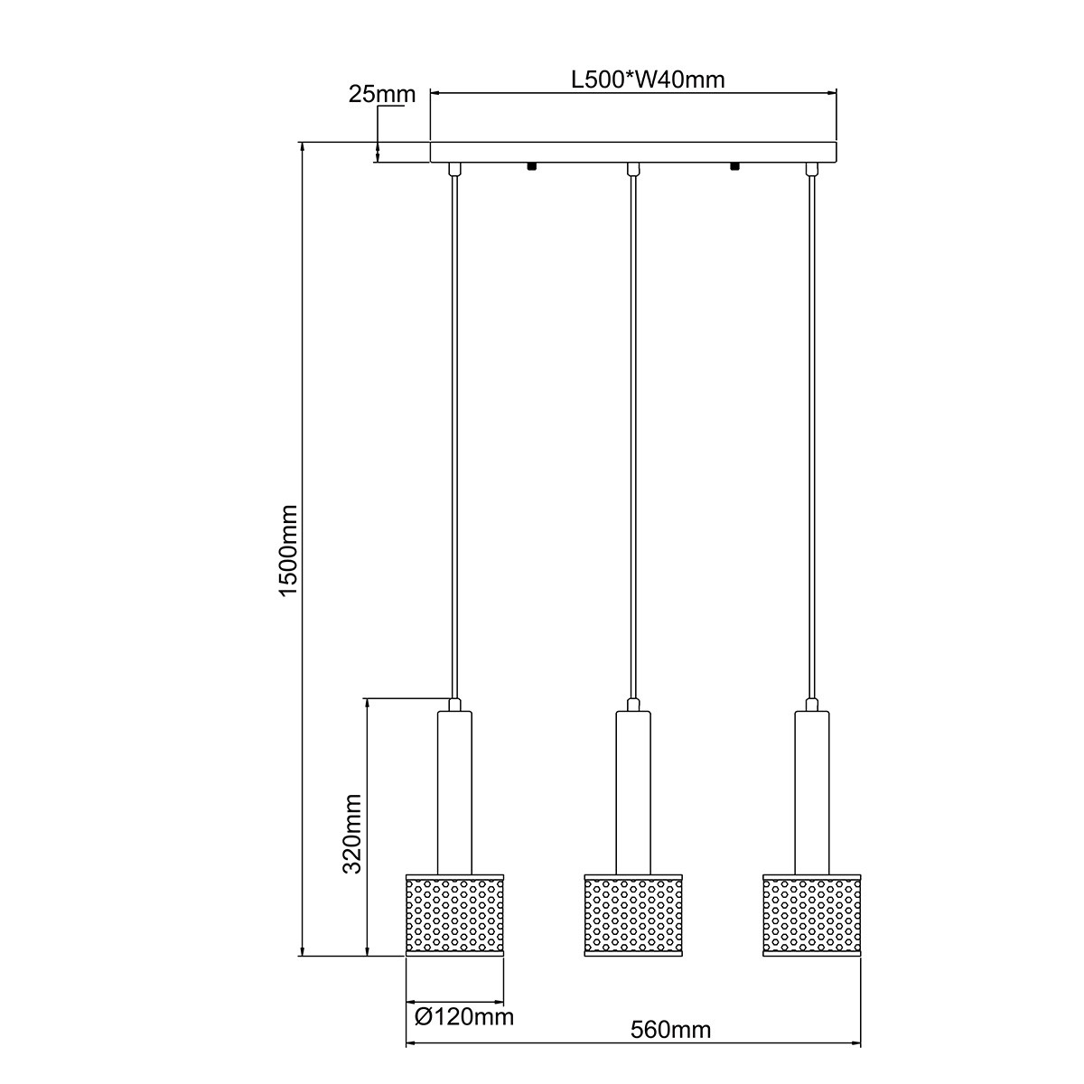 Lampa wisząca Amo czarna 3xE27 - obrazek 7