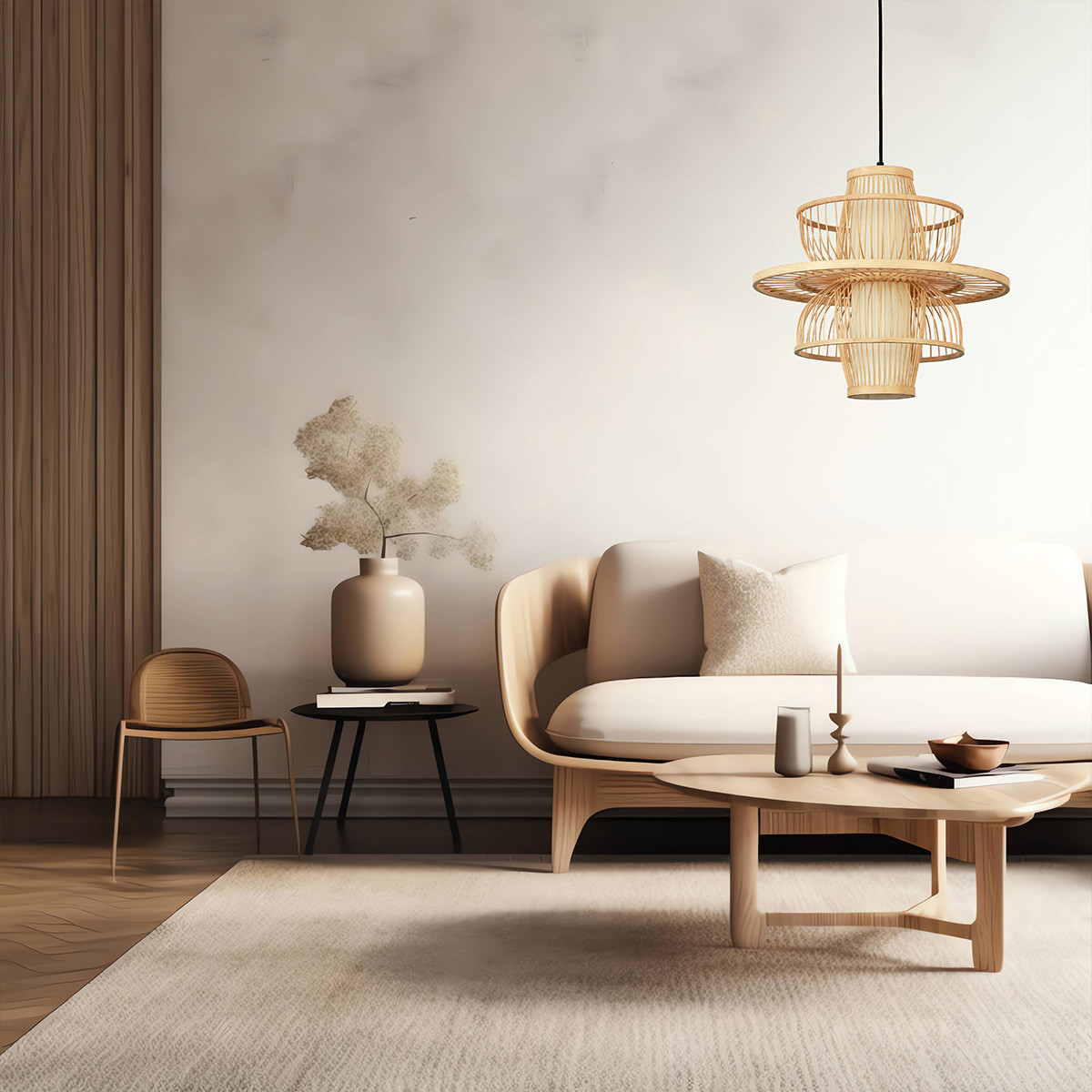 Rattanowa lampa wisząca Astra naturalna 1xE27 - obrazek 3