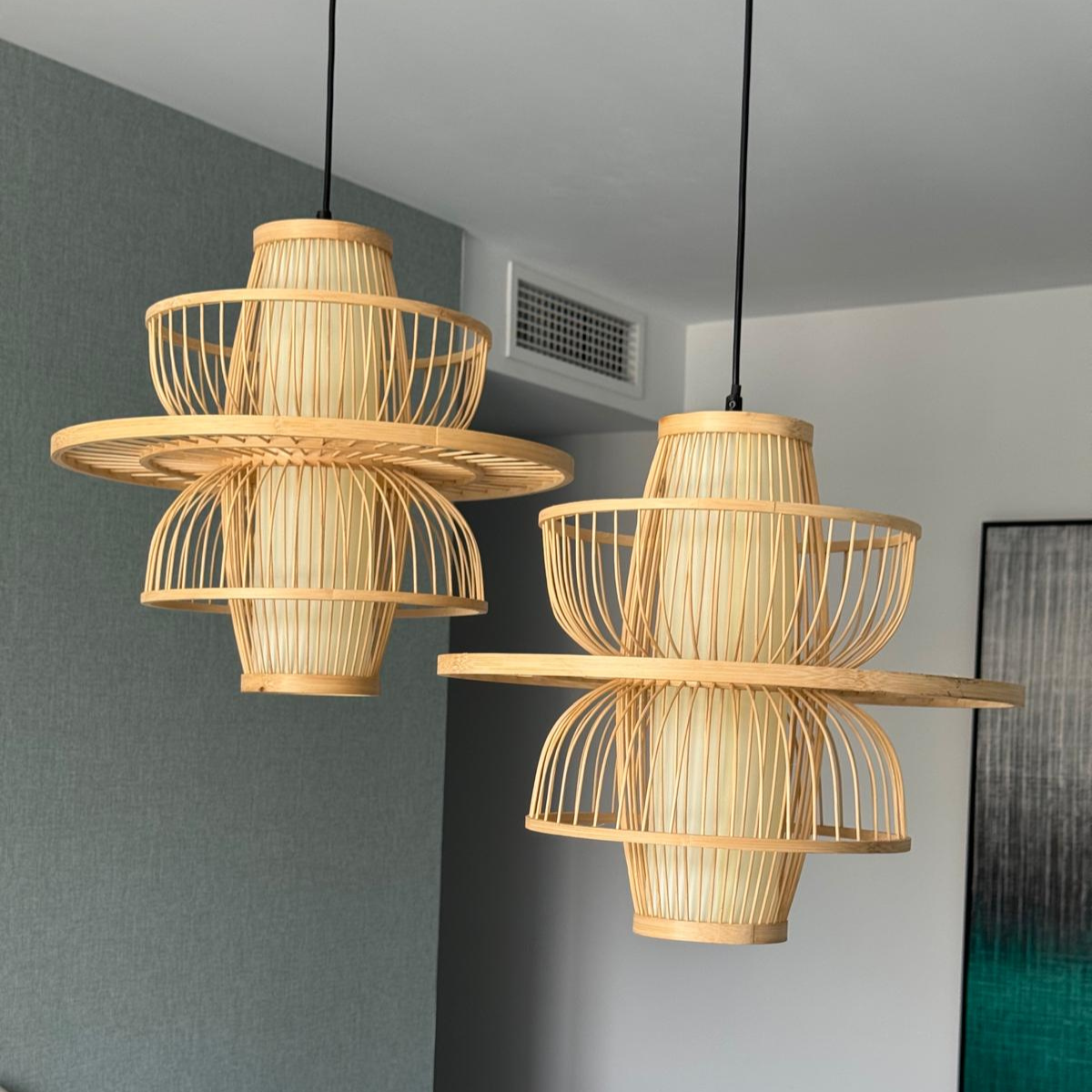 Rattanowa lampa wisząca Astra naturalna 1xE27 - obrazek 4