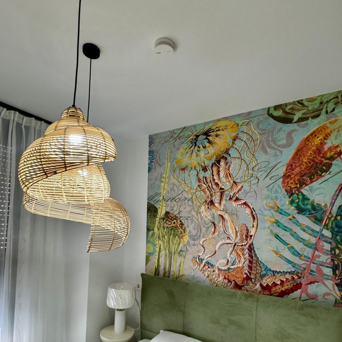 Rattanowa lampa wisząca Shella 40 cm jasne drewno 1xE27 - obrazek 8