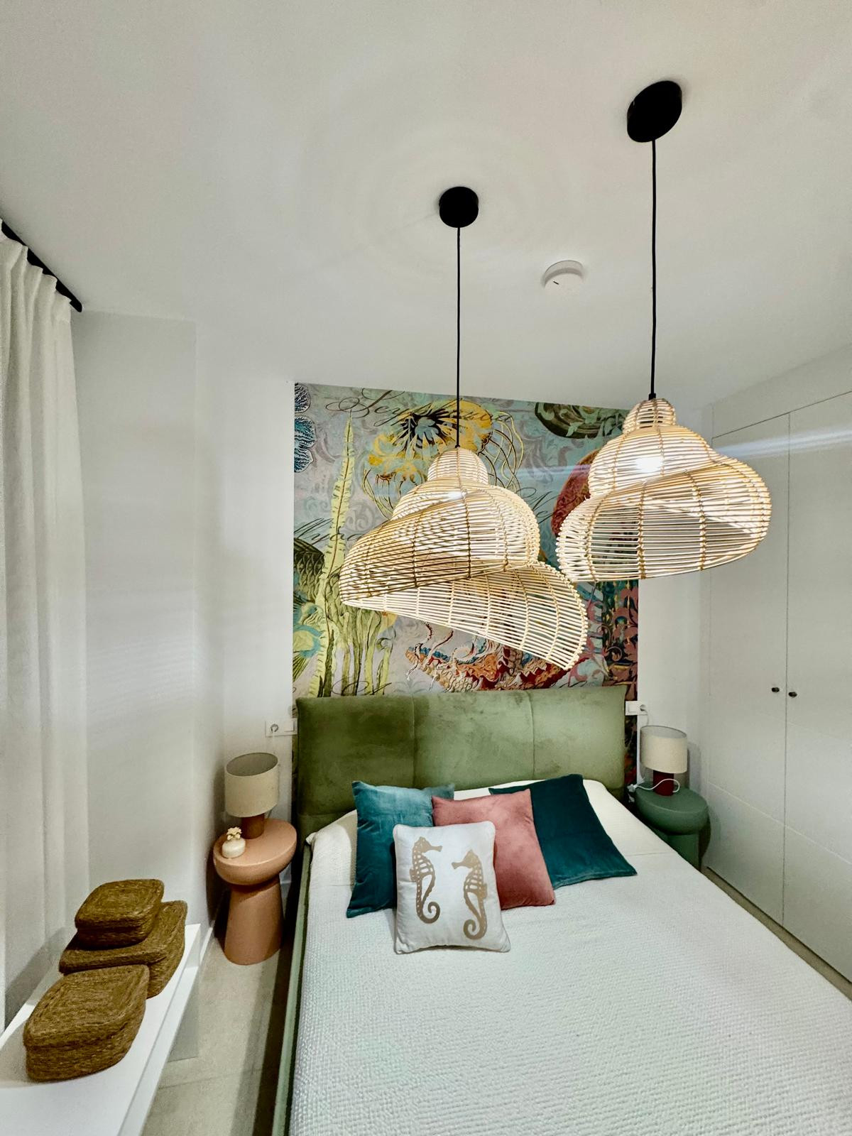 Rattanowa lampa wisząca Shella 60 cm jasne drewno 1xE27 - obrazek 5