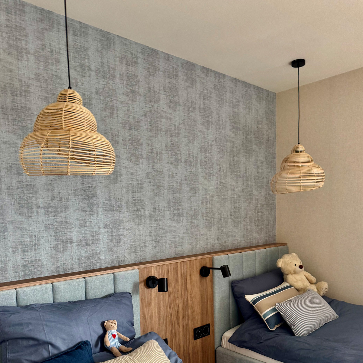 Rattanowa lampa wisząca Shella 60 cm jasne drewno 1xE27 - obrazek 6