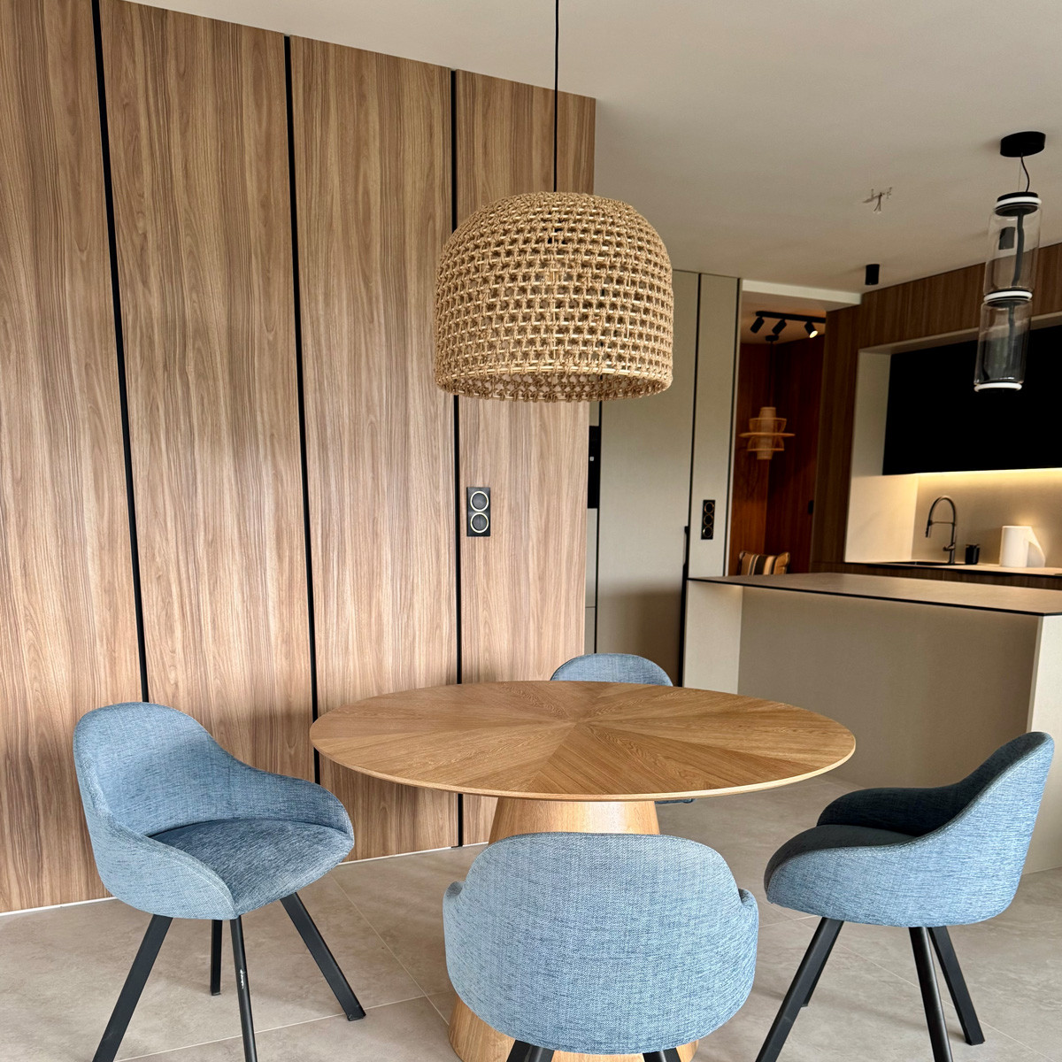 Rattanowa lampa wisząca Kanso 40 cm jasne drewno 1xE27 - obrazek 3