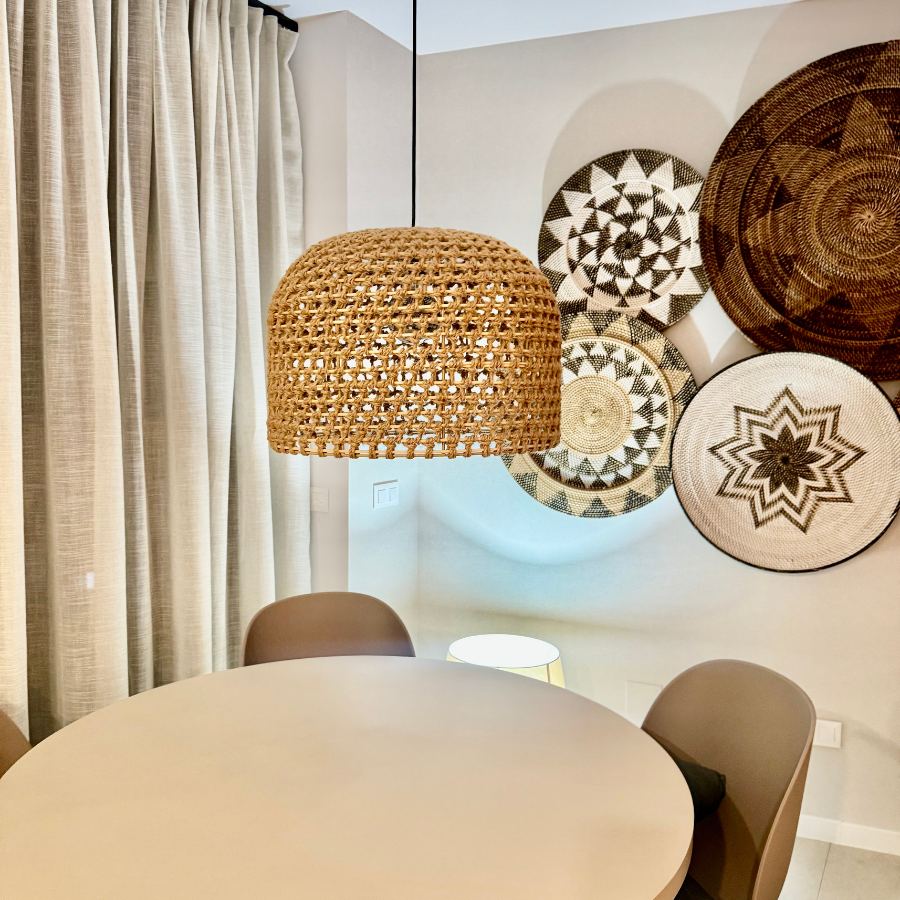 Rattanowa lampa wisząca Kanso 40 cm jasne drewno 1xE27 - obrazek 6