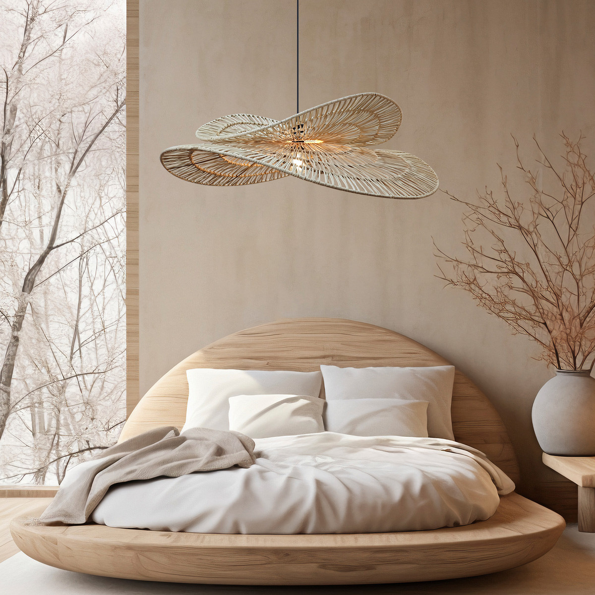 Rattanowa lampa wisząca Raya naturalna 1xE27 - obrazek 3