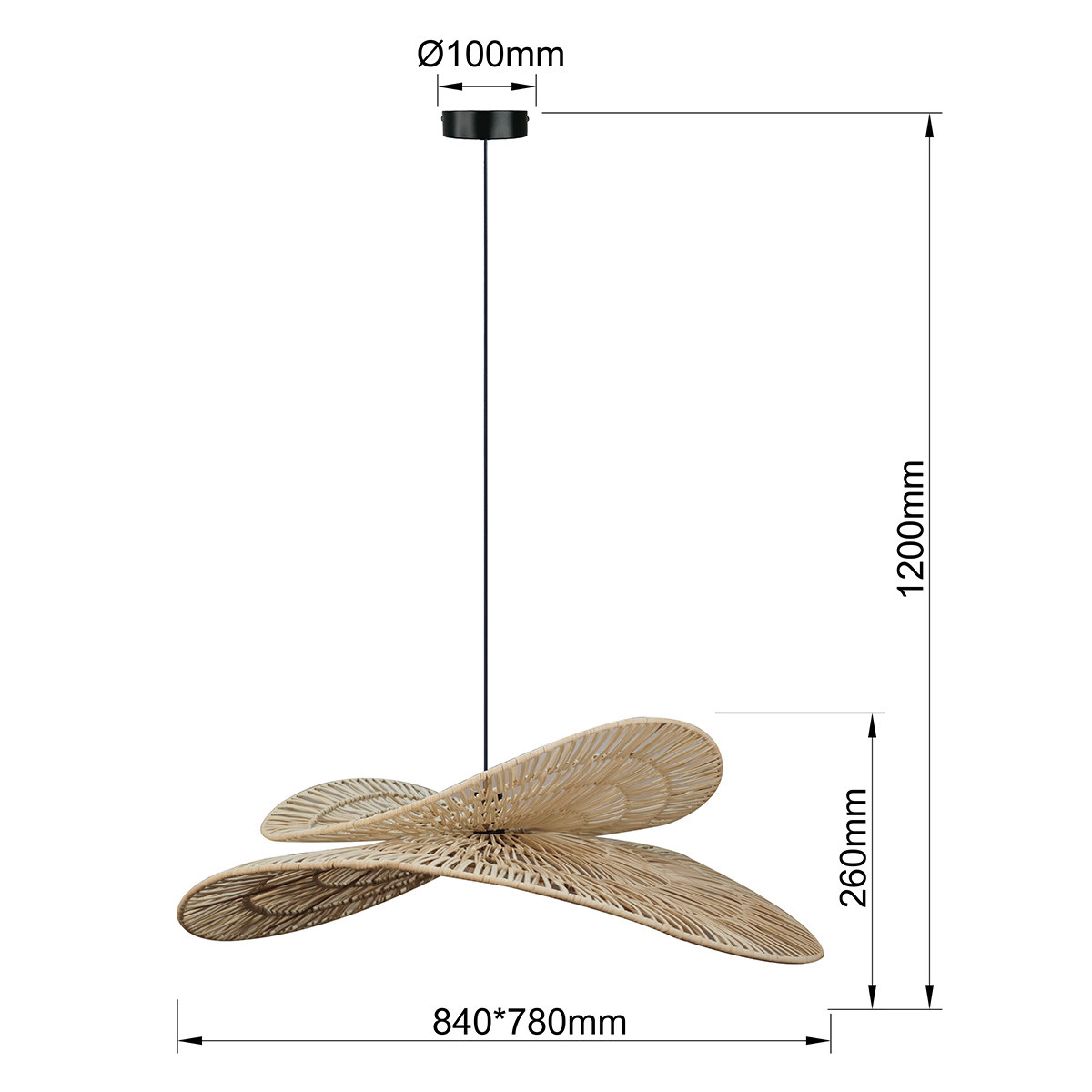 Rattanowa lampa wisząca Raya naturalna 1xE27 - obrazek 9