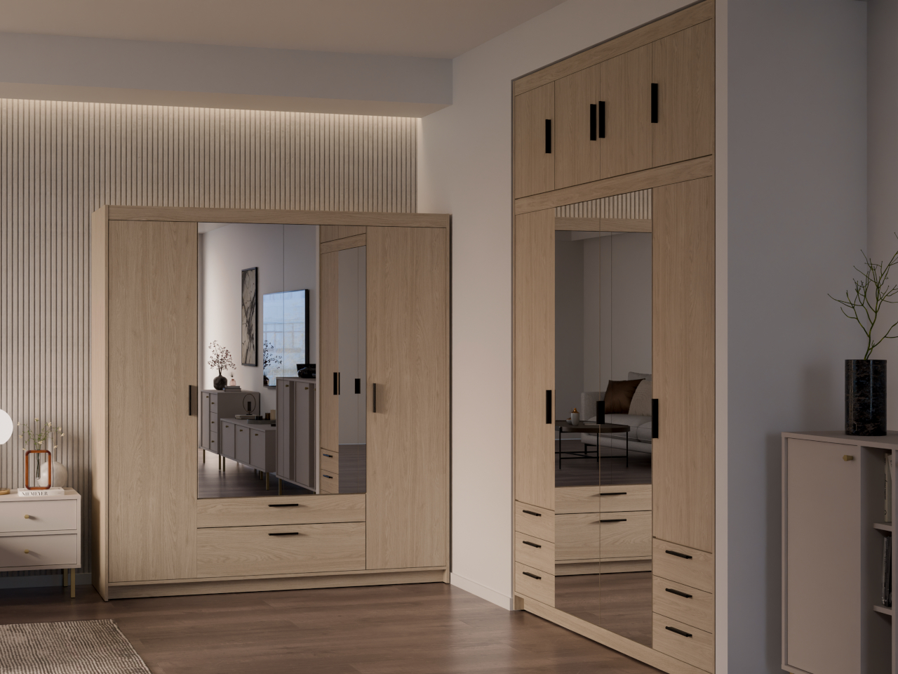 Szafa z lustrem ELENI 4D2S dąb olejowany - obrazek 7