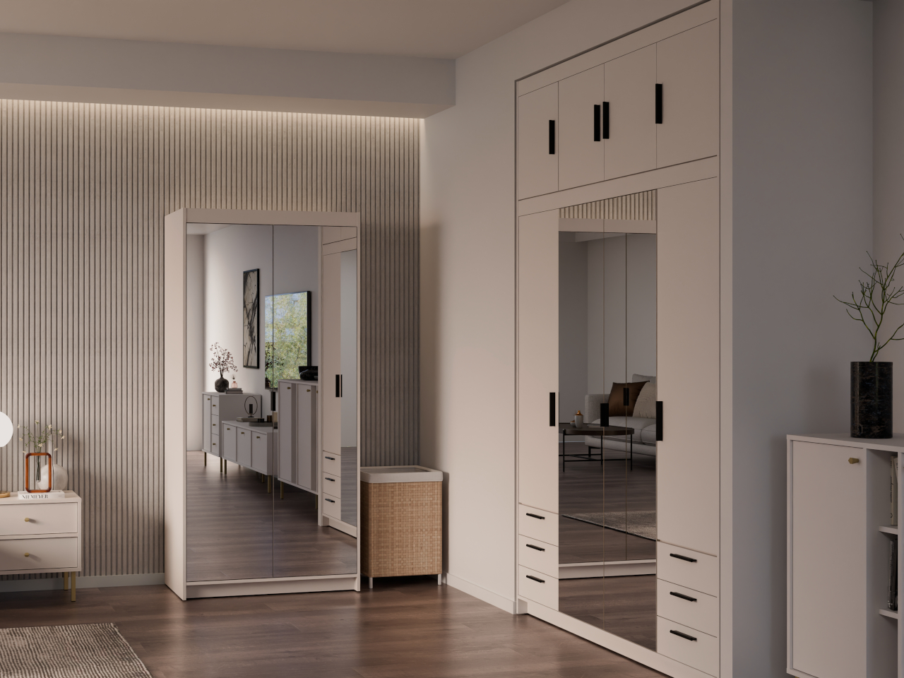 Szafa z lustrem ELENI 2D beż piaskowy - obrazek 7