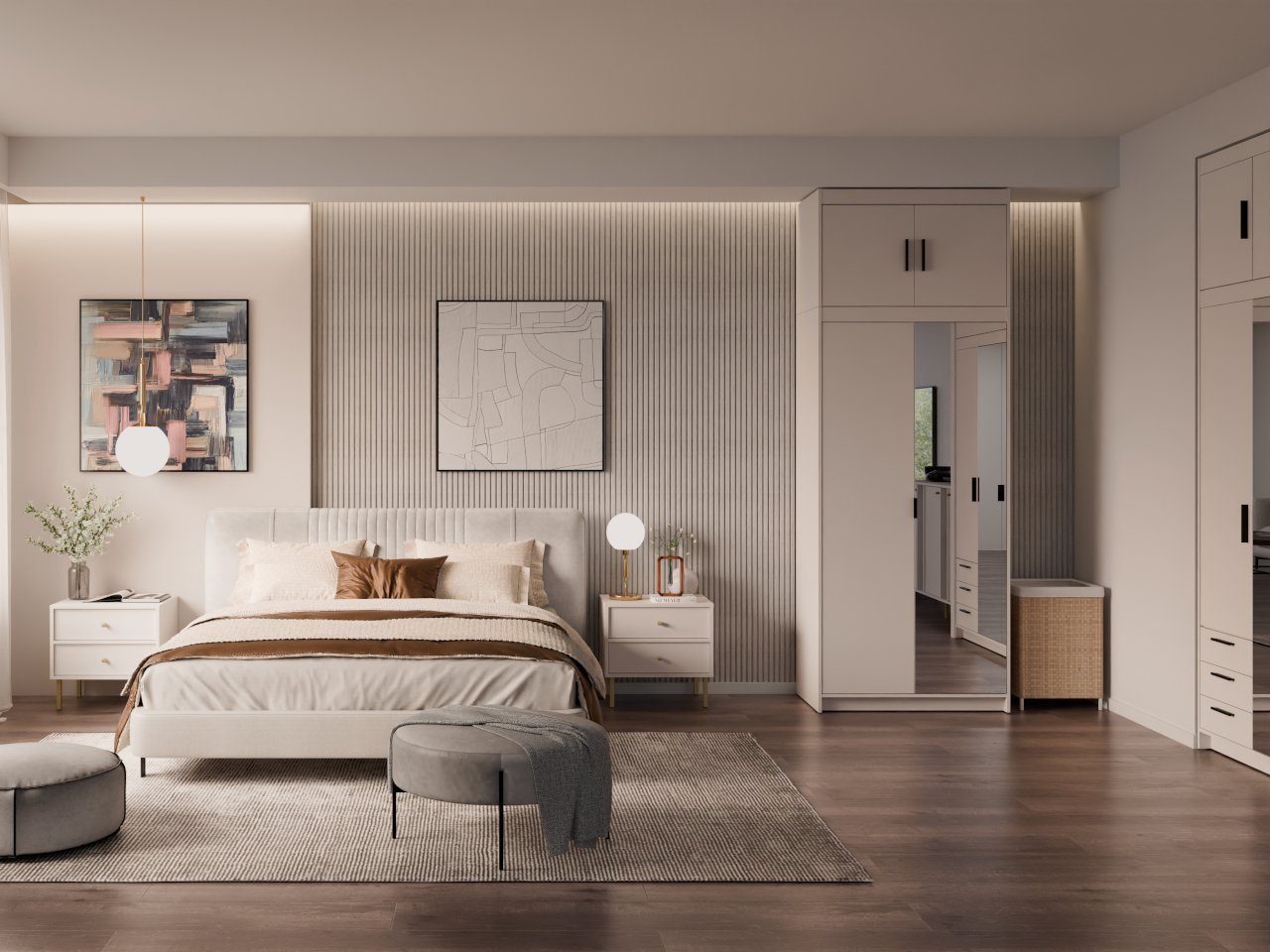 Szafa z lustrem ELENI 2D1L beż piaskowy - obrazek 7