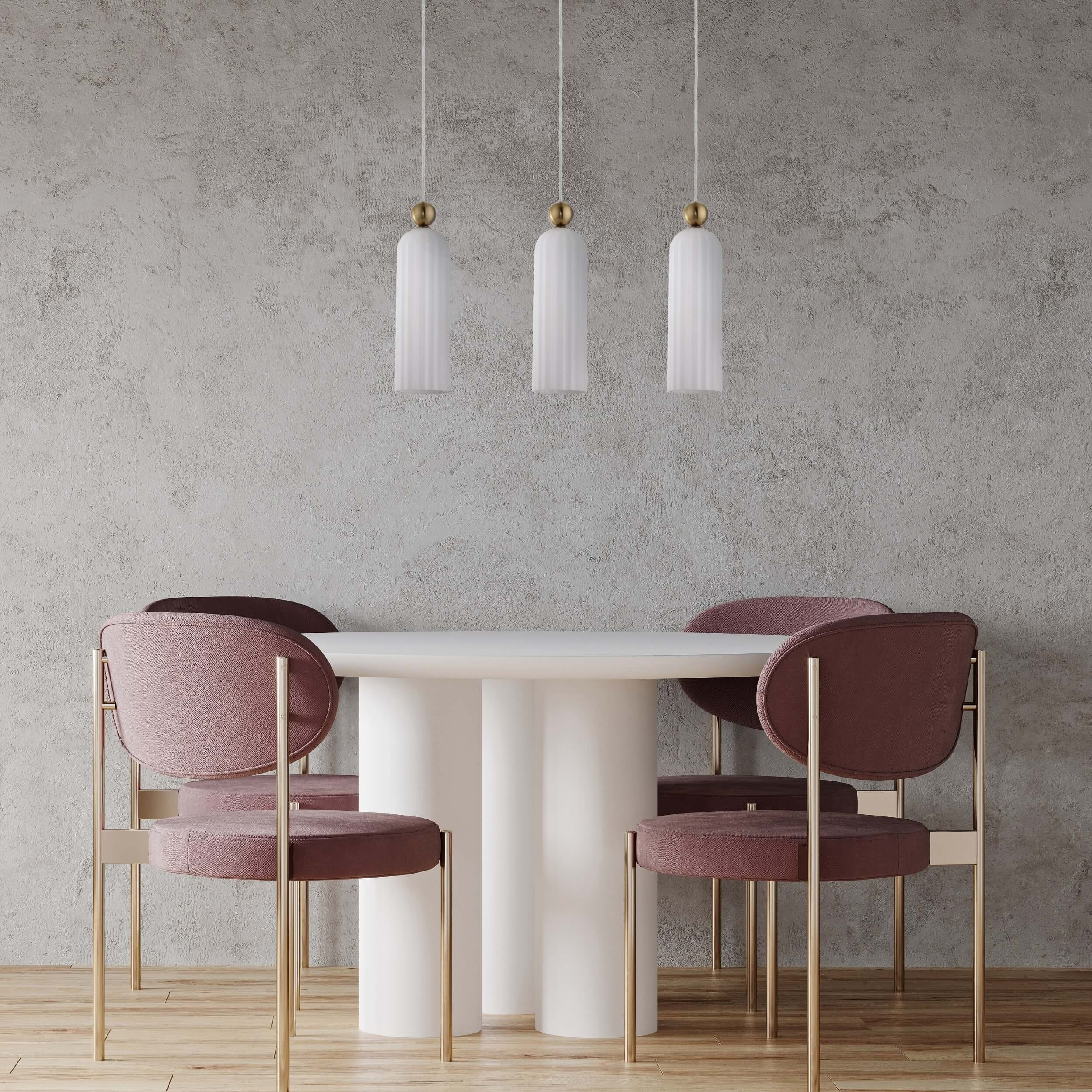 Lampa wisząca Piega 3 biała 3xE14 - obrazek 3