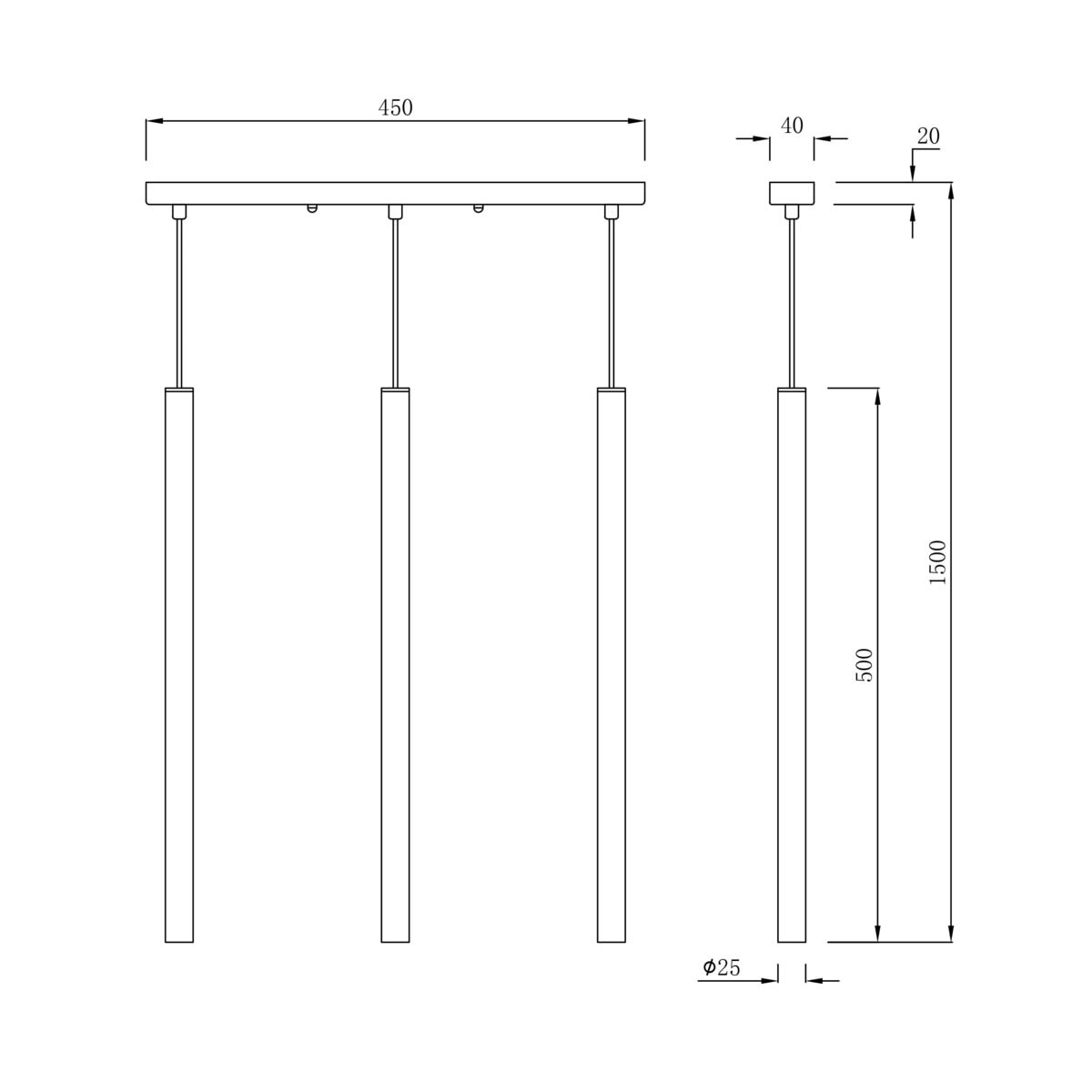 Lampa wisząca Lungo 3 linia czarna 3xG9 - obrazek 7