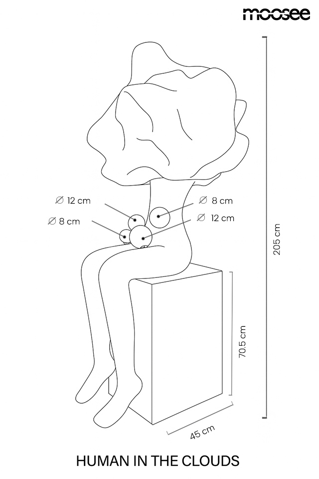 MOOSEE lampa podłogowa HUMAN IN THE CLOUDS czarna - obrazek 7