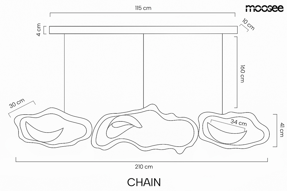 MOOSEE lampa wisząca CHAIN złota - obrazek 7