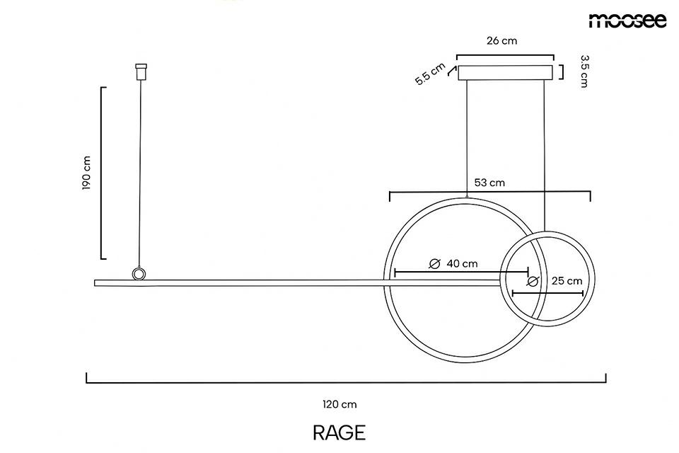 MOOSEE lampa wisząca RAGE złota - obrazek 7