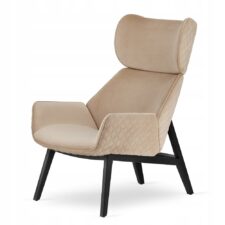 Fotel do salonu Serio Velvet – elegancki fotel skandynawski jasnoszary