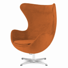Fotel Egg Jajo Premium Velvet Treviso Aksamitny Welur obrotowy z funkcją bujania Rudy (5187-26) Srebrny