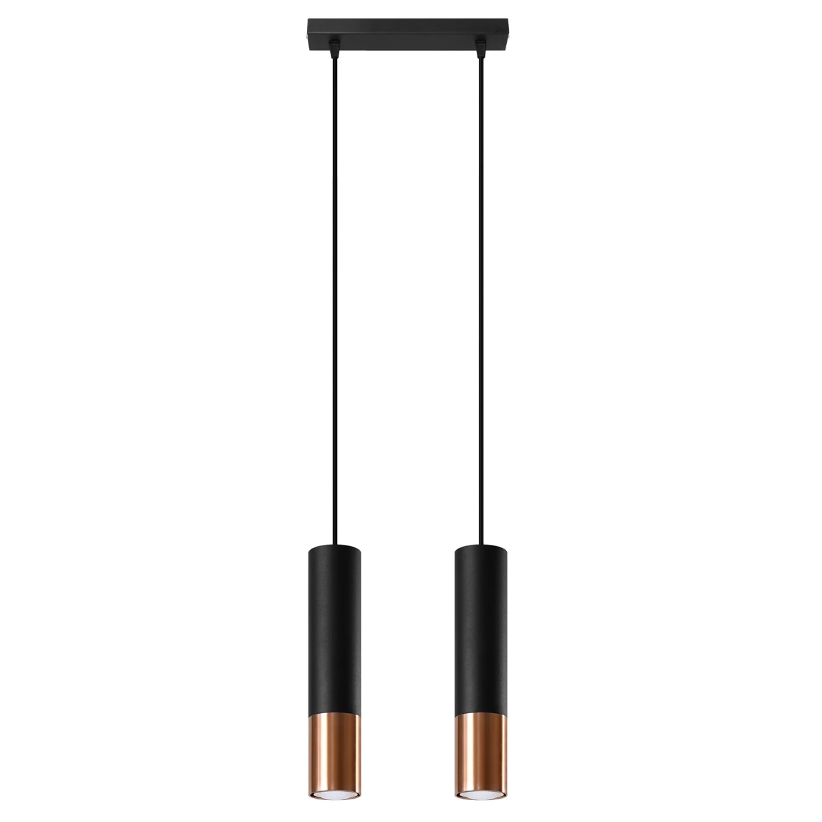 Lampa wisząca LOOPEZ 2 czarny/miedź