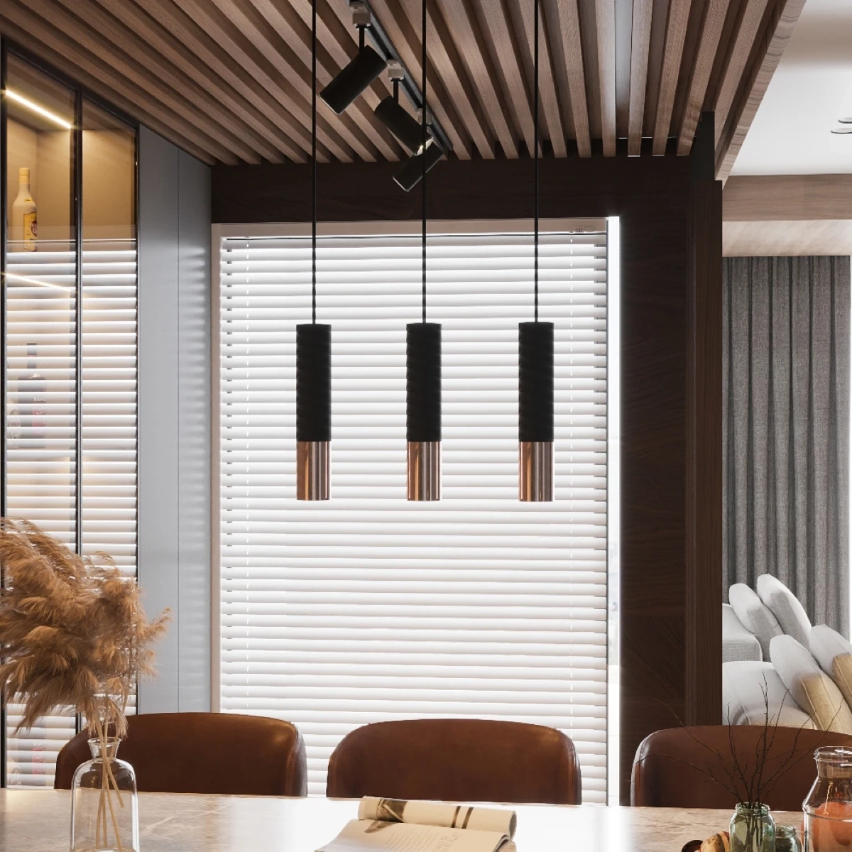 Lampa wisząca LOOPEZ 2 czarny/miedź - obrazek 4